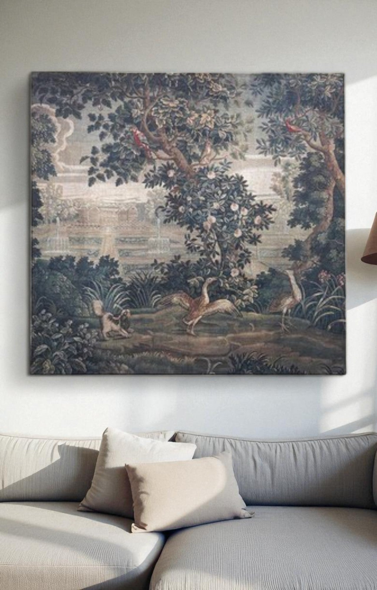 Traditional Forest Texture Print on Hessian Wall Painting