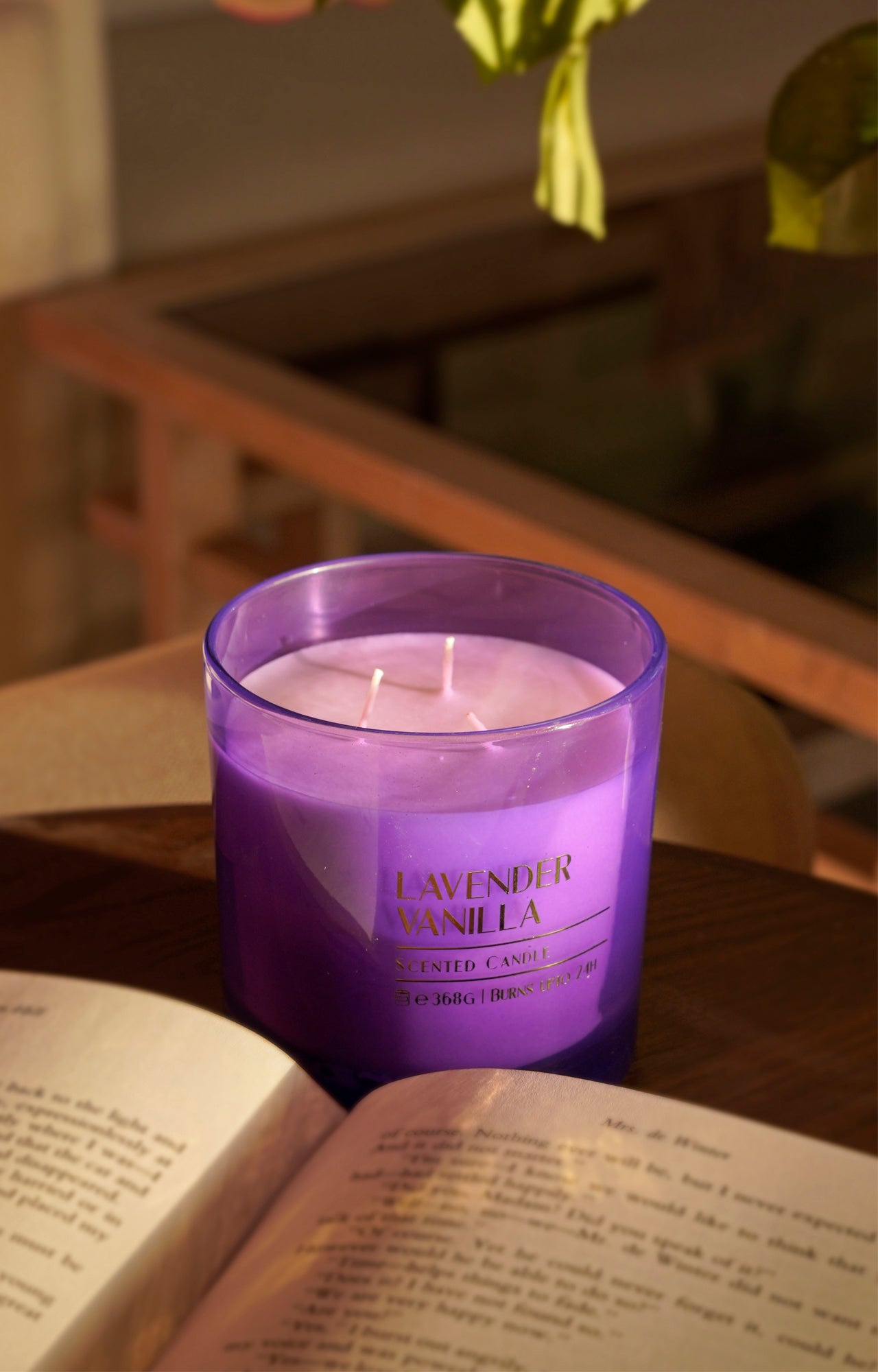 lavender vanilla scented candle