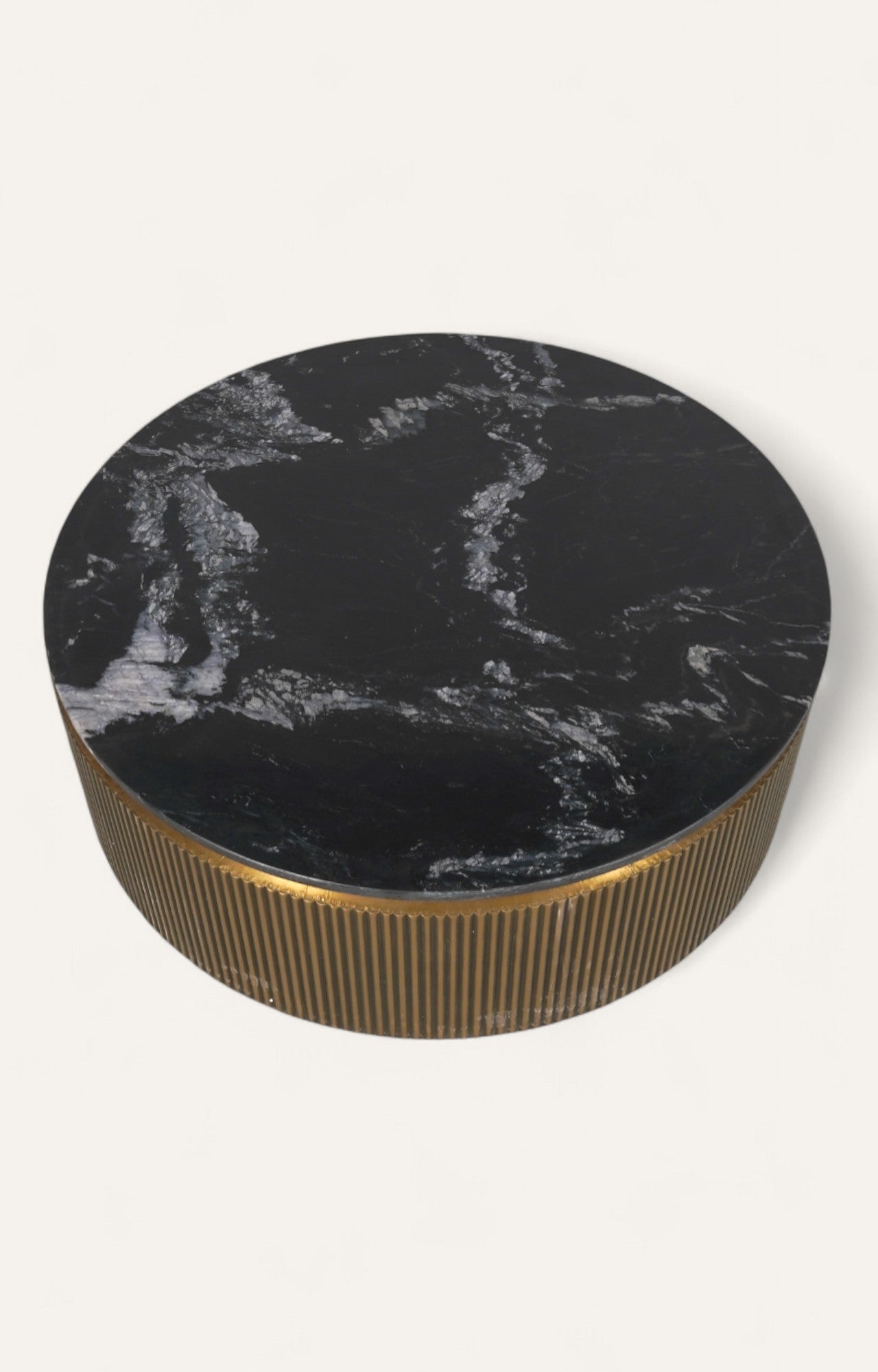 Round Coffee Table in Brass