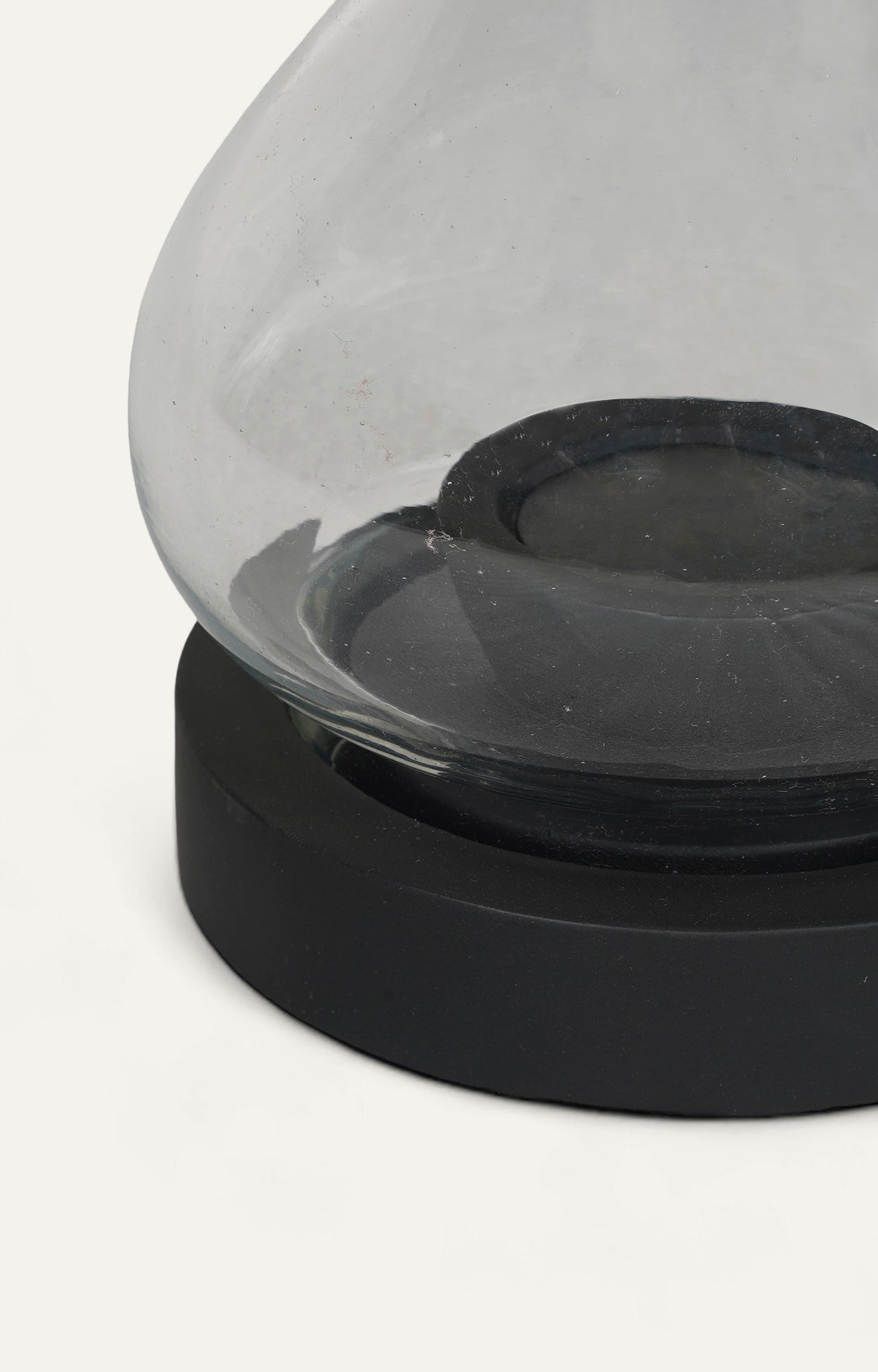Lantern with Black Wooden Base