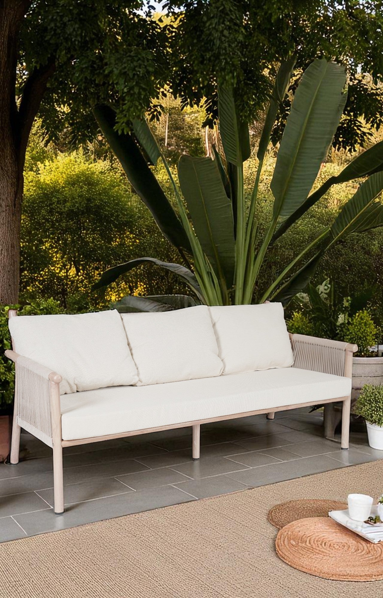 Tranquil Metal with Nylon Ropes 3 Seater Outdoor Sofa