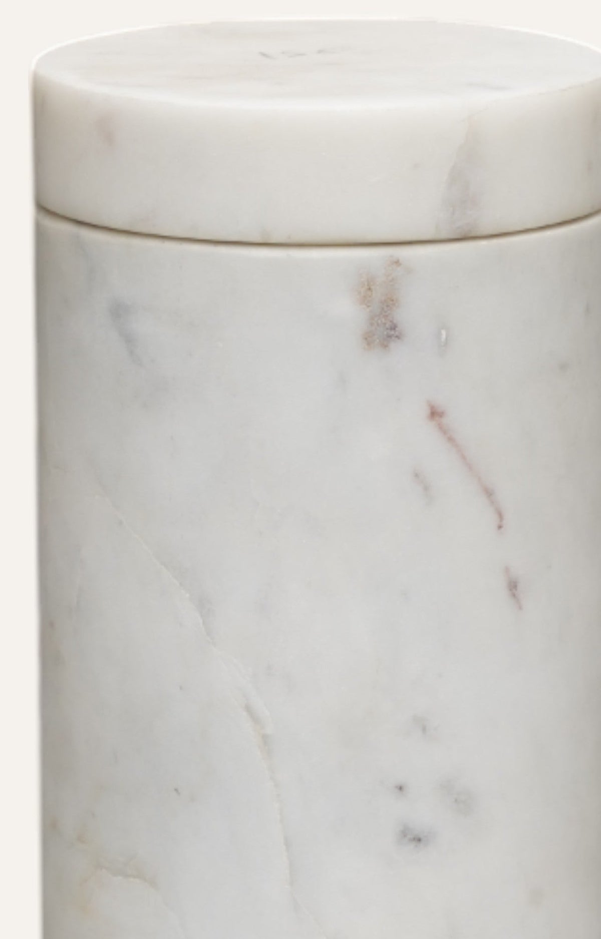 Tall marble cylinder box with lid