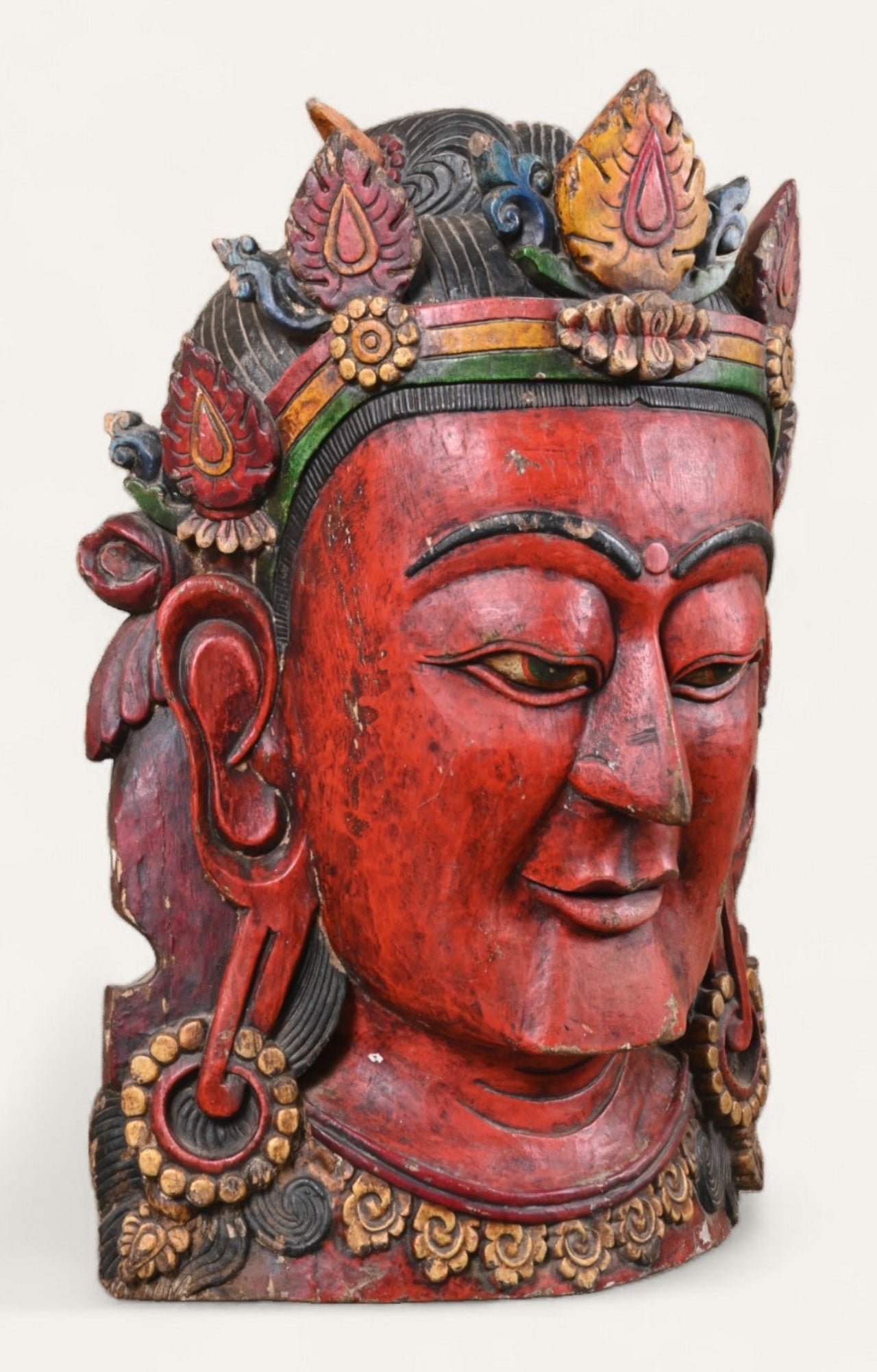 Teak Wood Himalayan Wall Mask