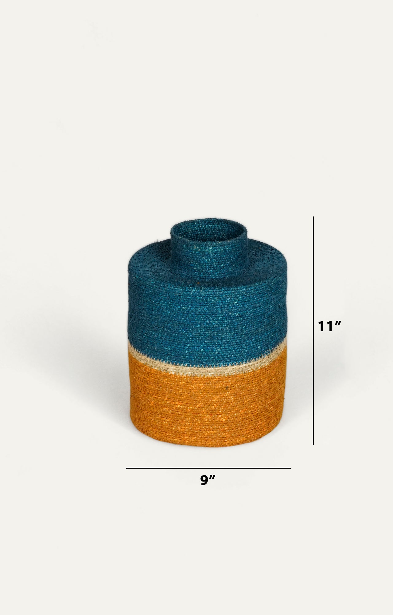 Teal Blue Seagrass Baskets Jar