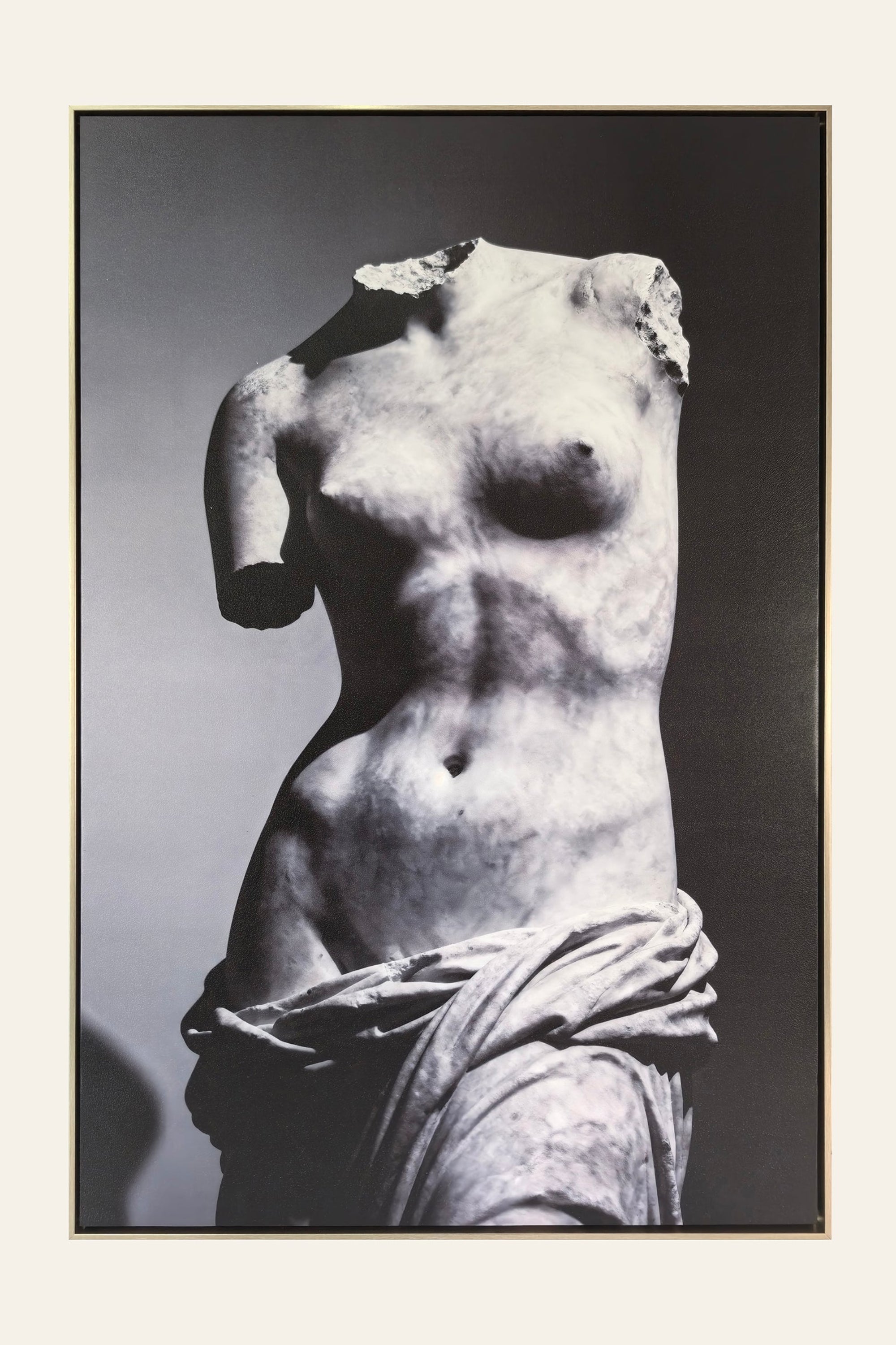 Torso classical figure black and white canvas wall art