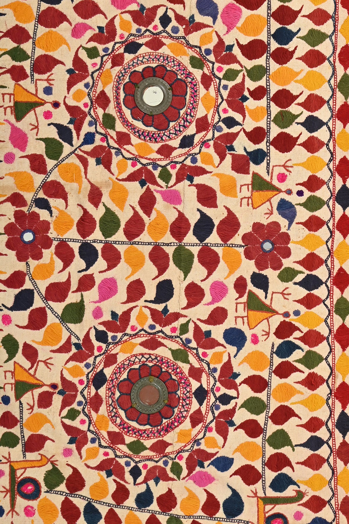 Traditional Gujarati mirror work wall decor