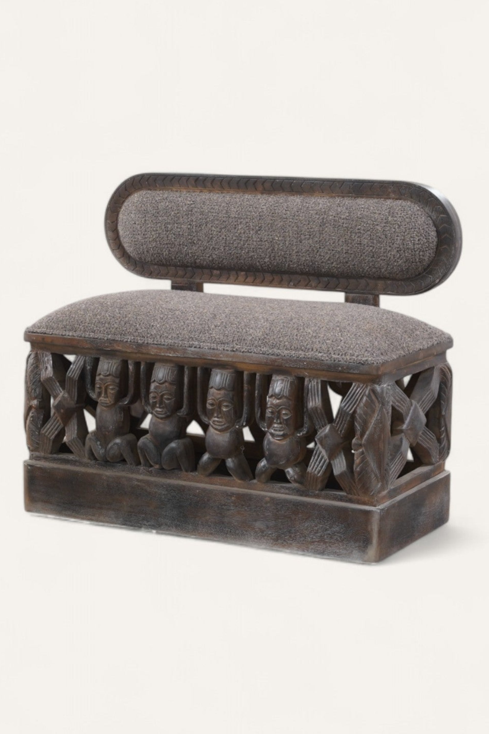Tribal Carved Wooden Sofa