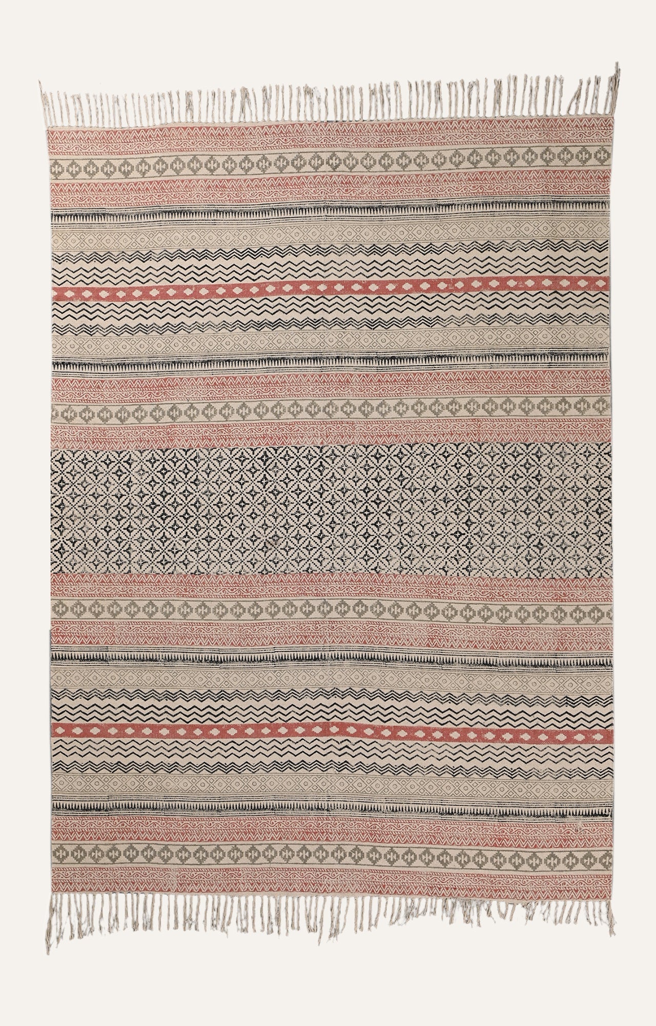 Tribal Striped Cotton Rug