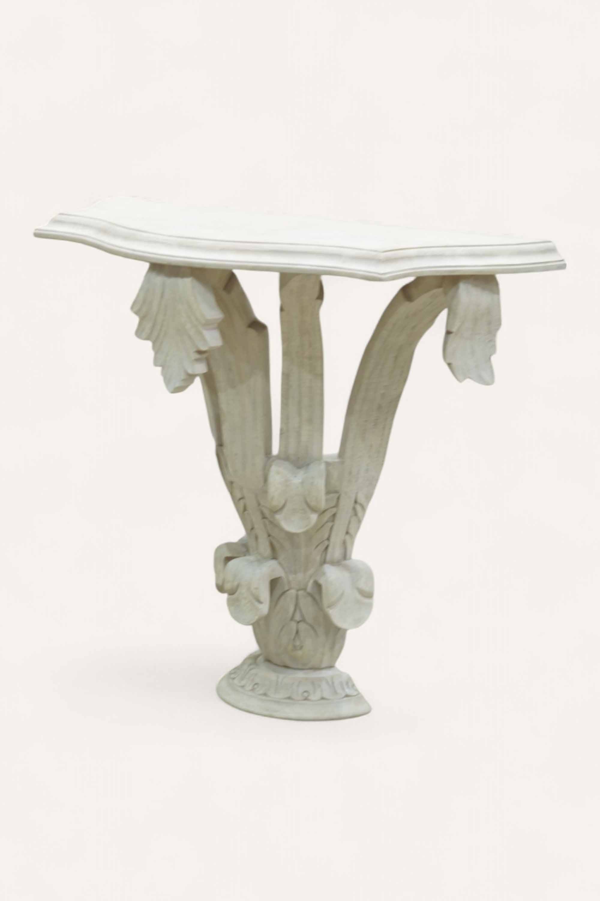 Classical Tulip Carved Wooden Console Table