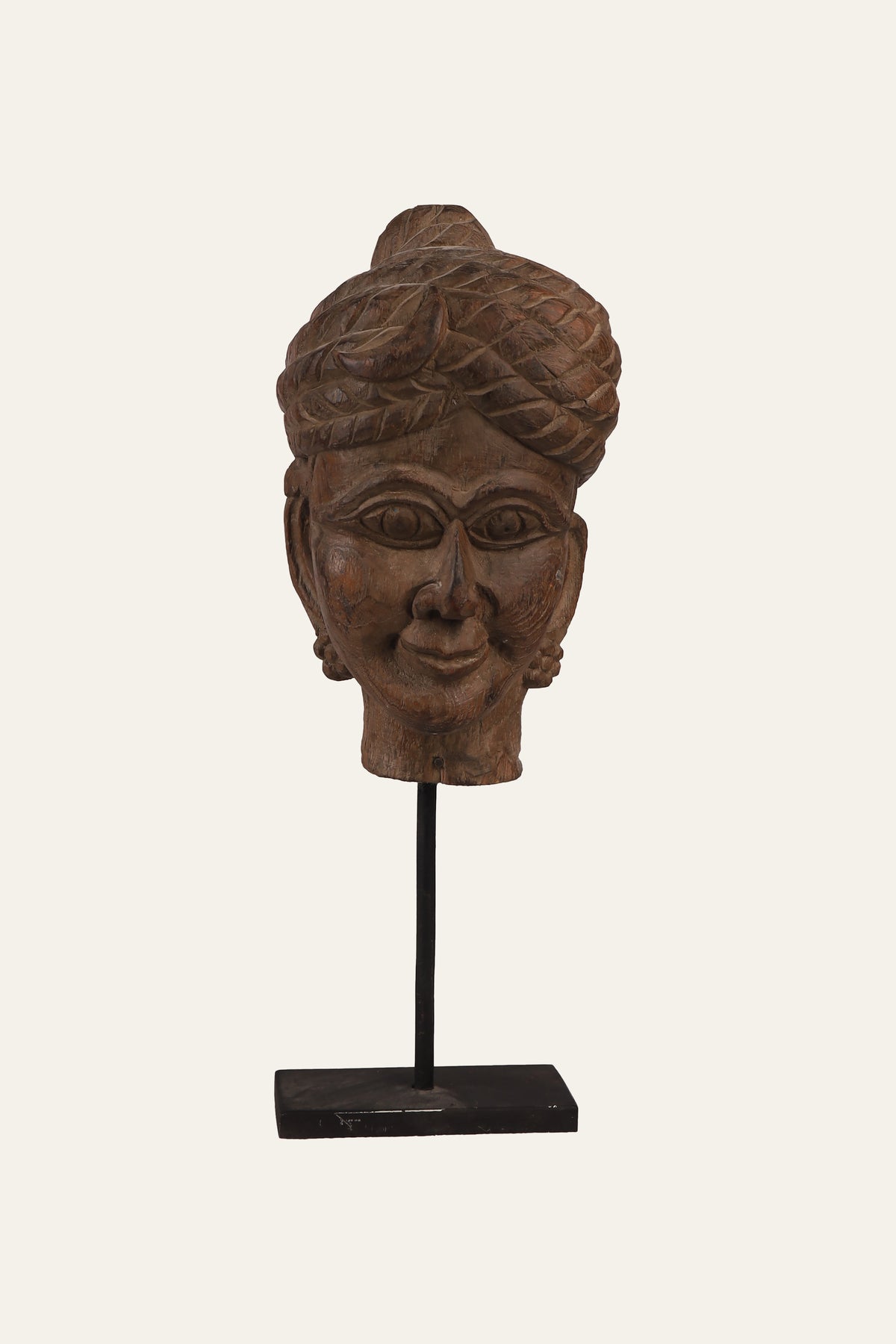 Turbaned Indian man bust on black stand