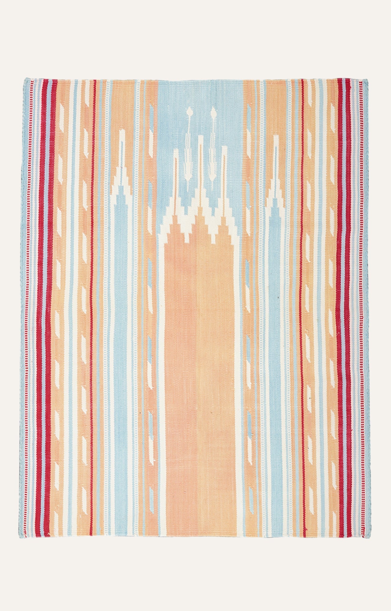 Sky Blue & Sand Architectural Motif Textile Panel