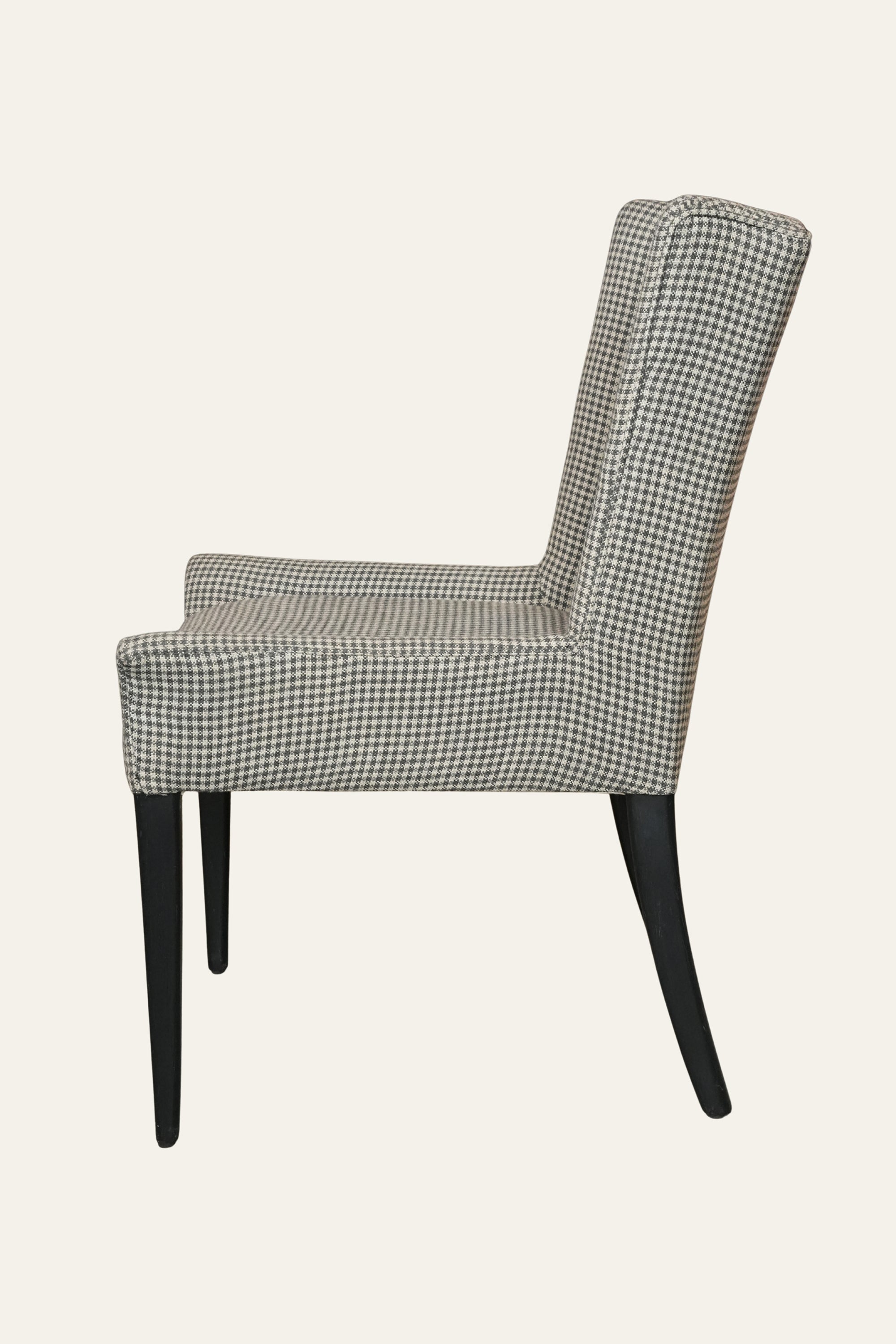 Checkered Wingback Upholstered Dining Chair