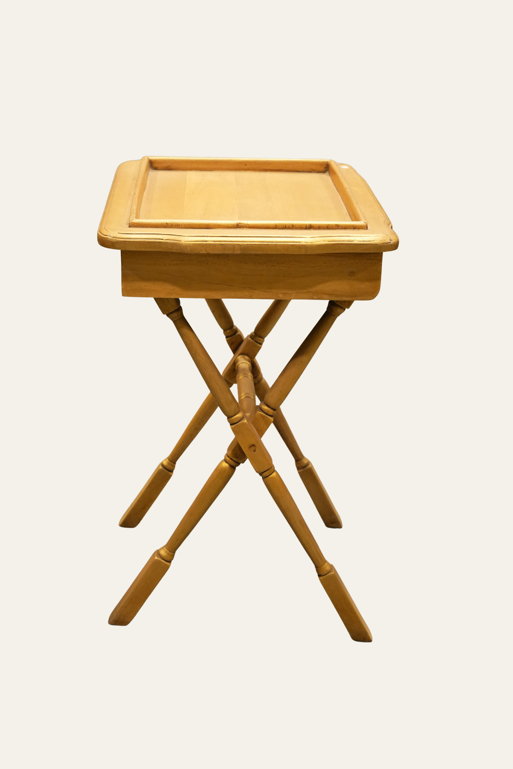 Folding Tray Style Wooden Side Table