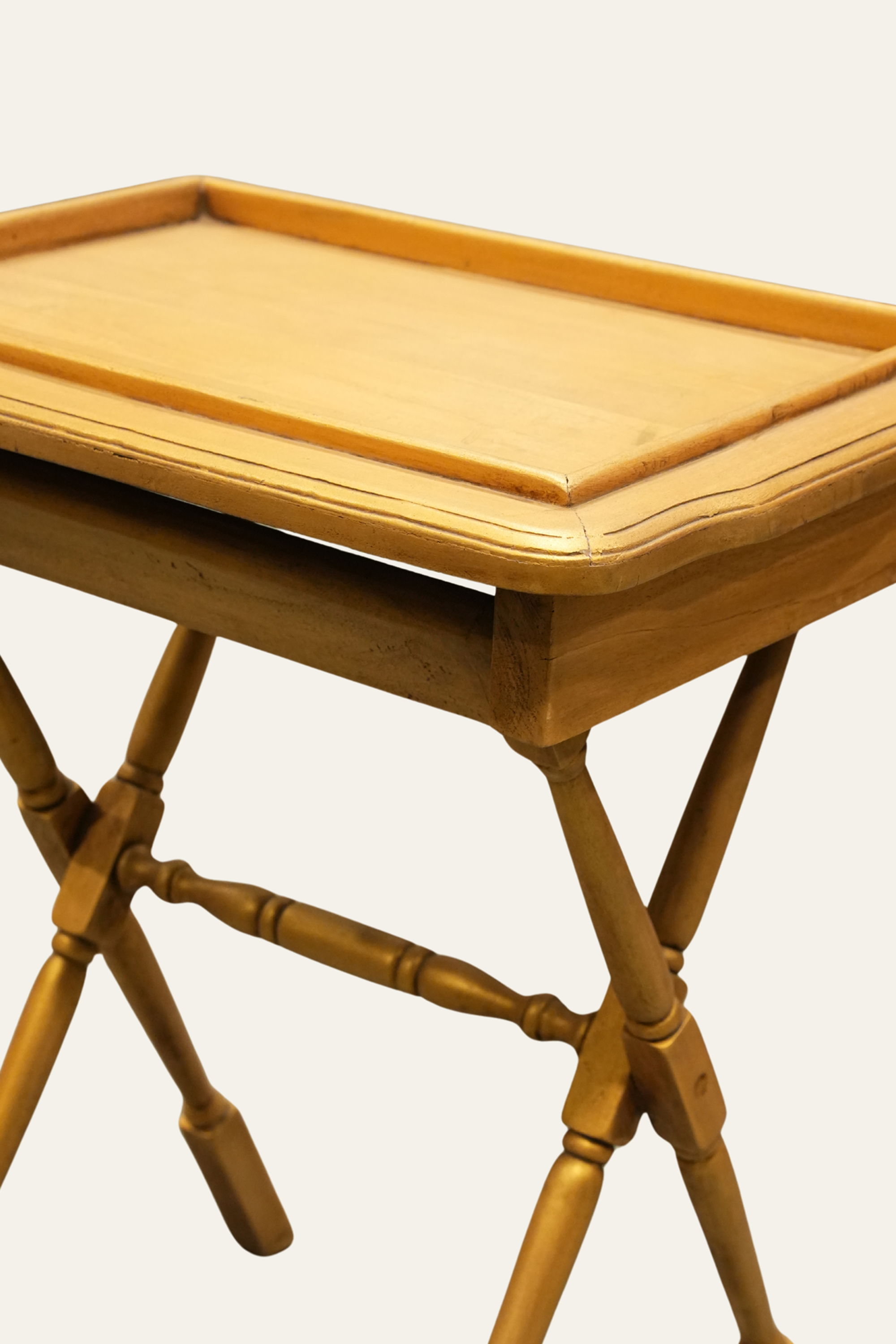 Folding Tray Style Wooden Side Table