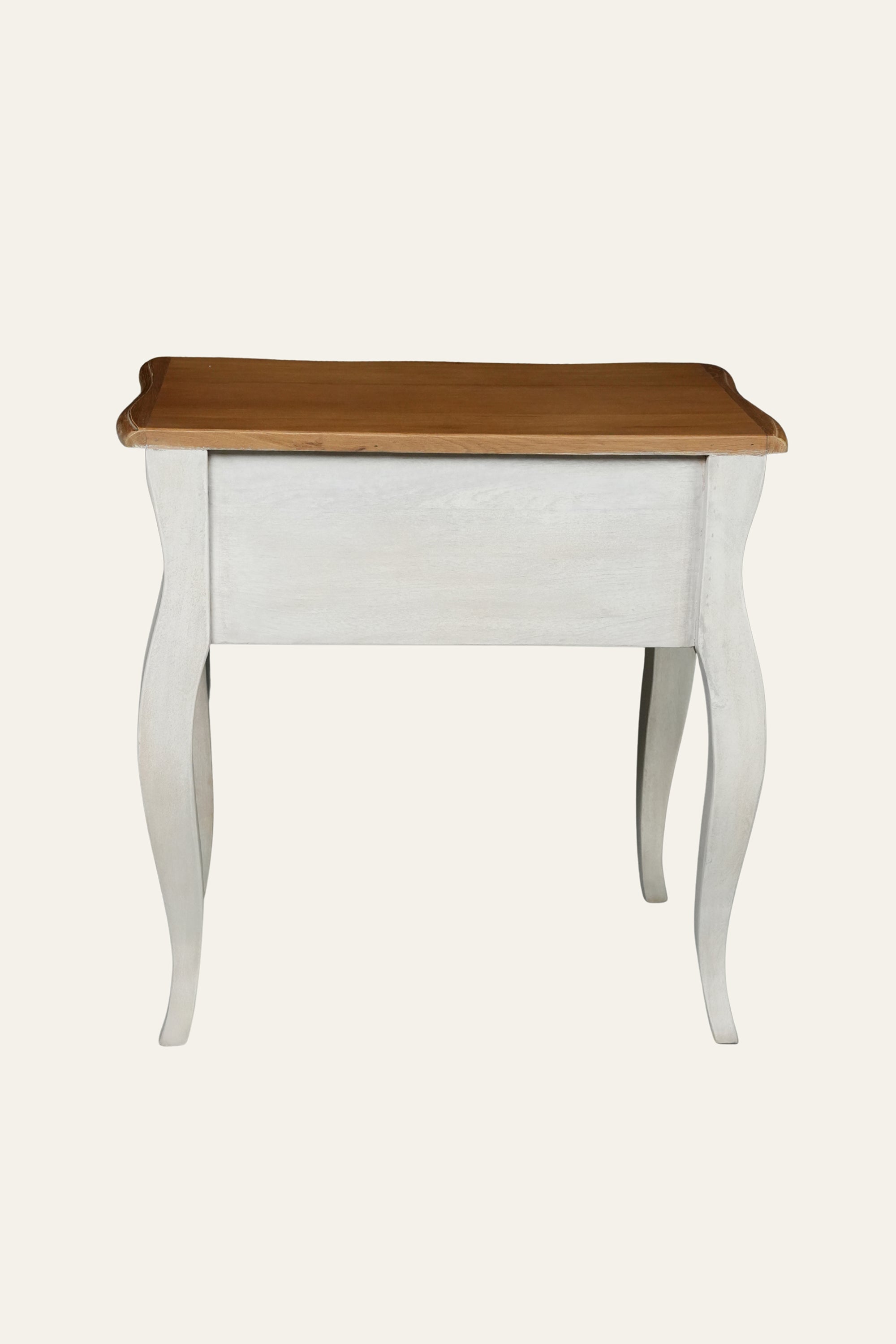 Two-Tone French Country Bedside Table with Storage Drawer