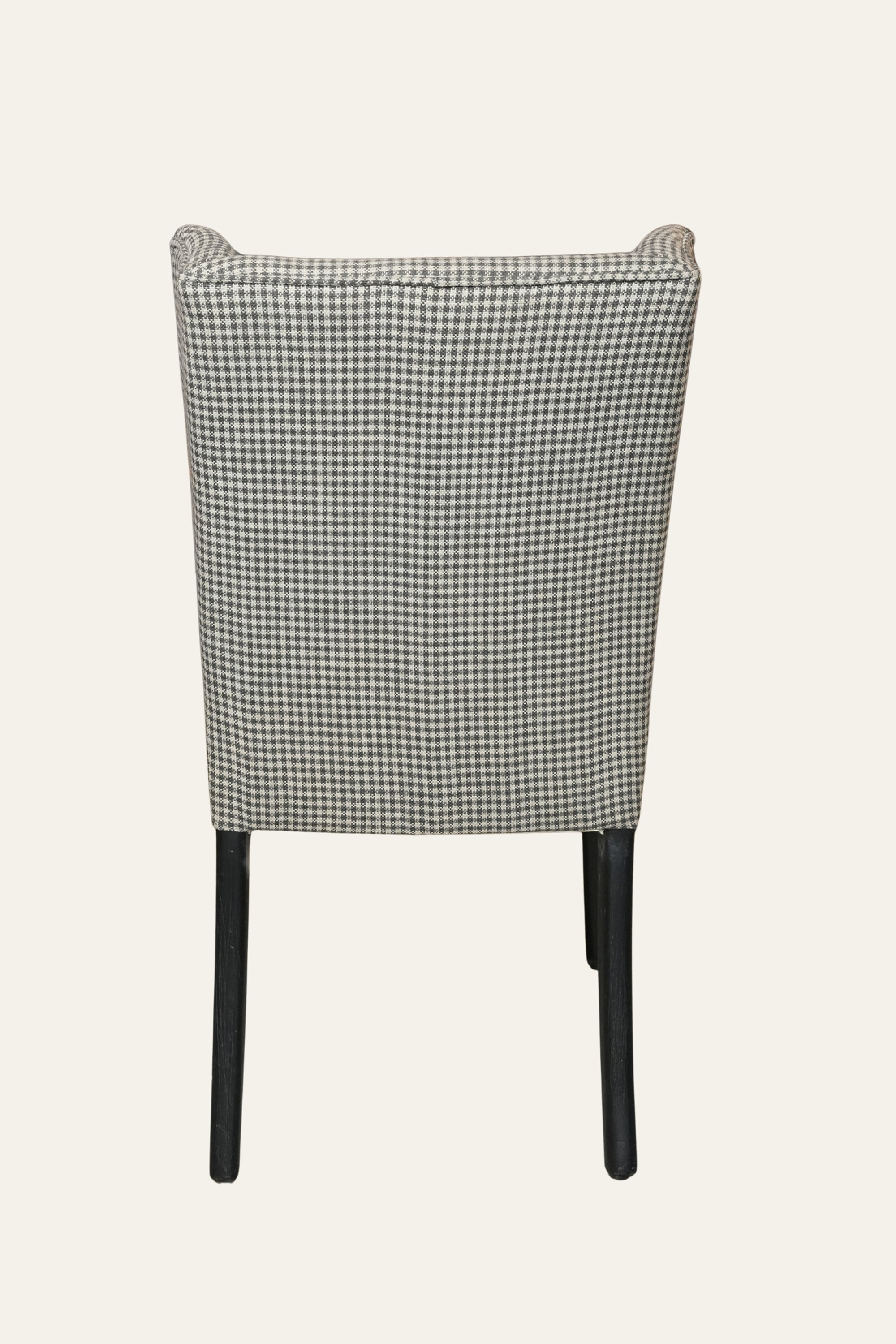Checkered Wingback Upholstered Dining Chair