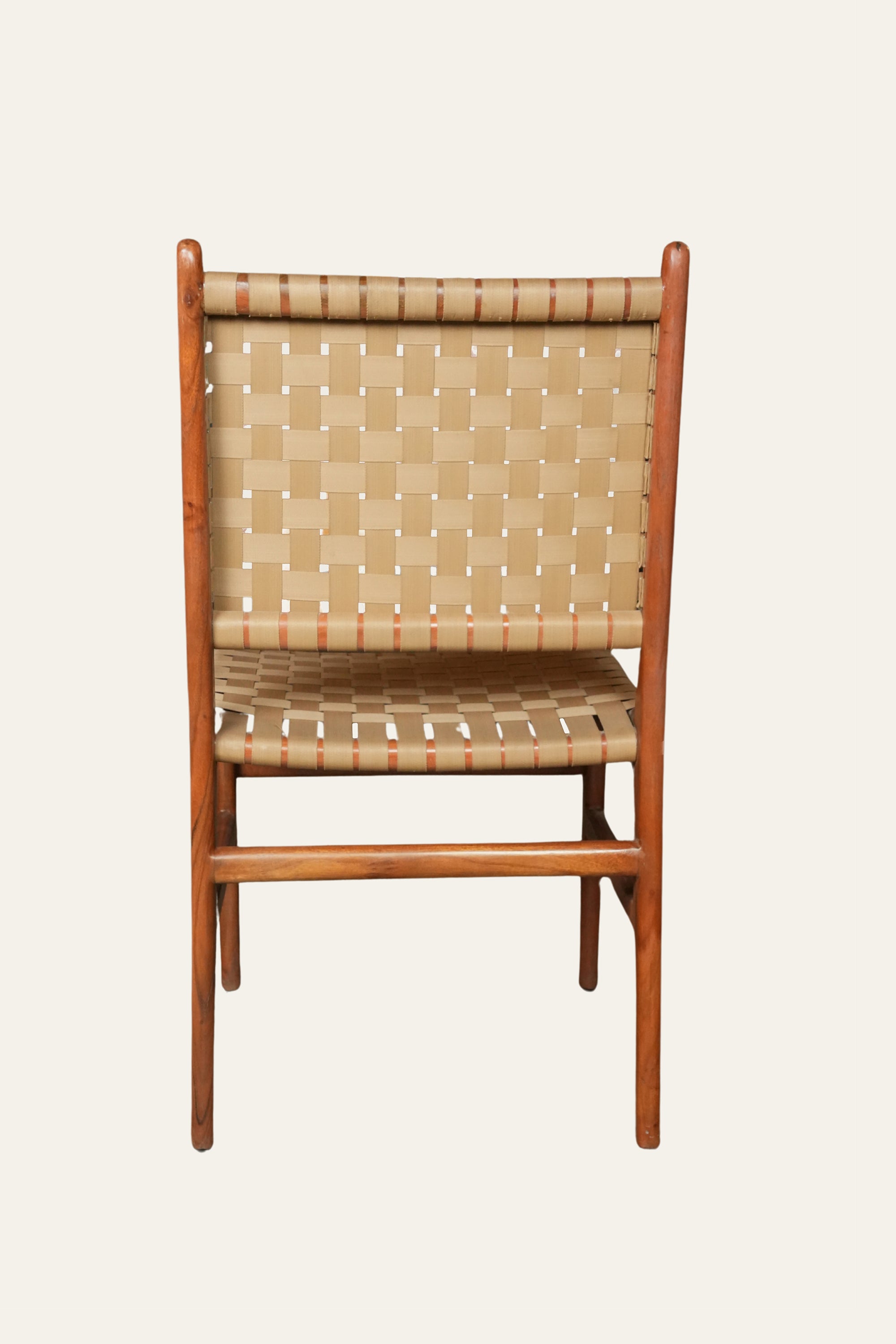 Woven PU Leatherette Dining Chair in Mid-Century Modern Style