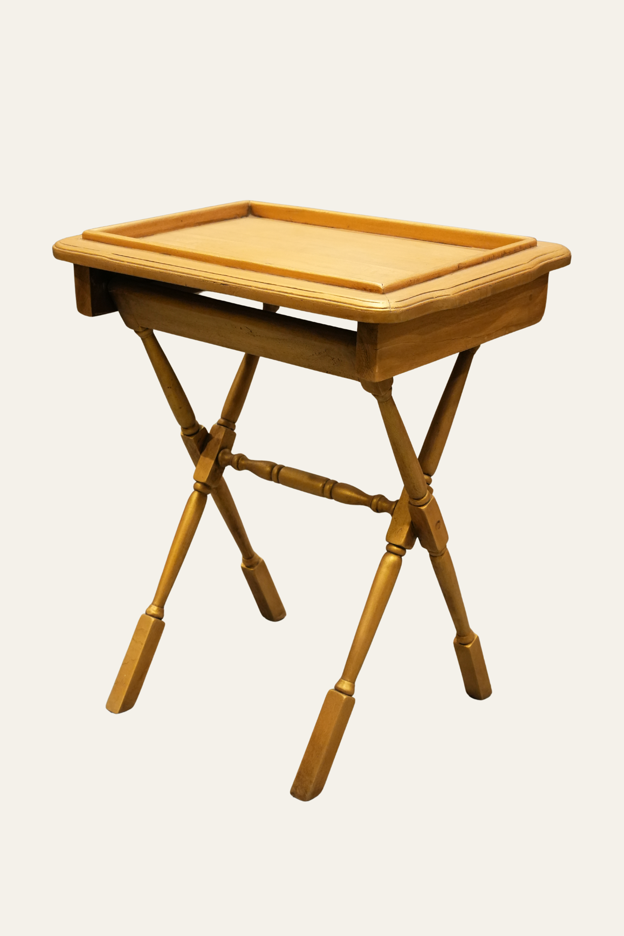 Folding Tray Style Wooden Side Table