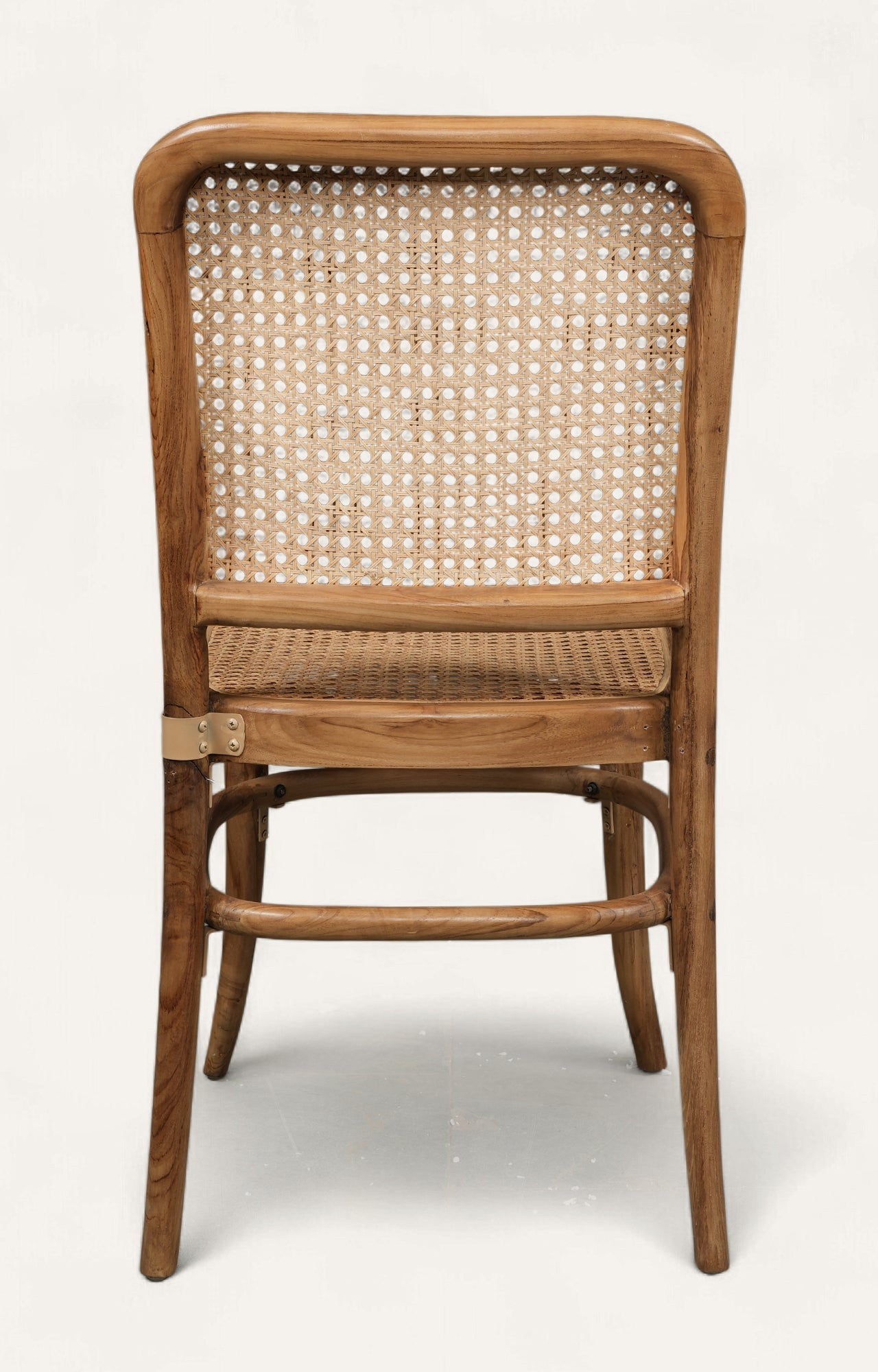 Wooden chair with wicker back