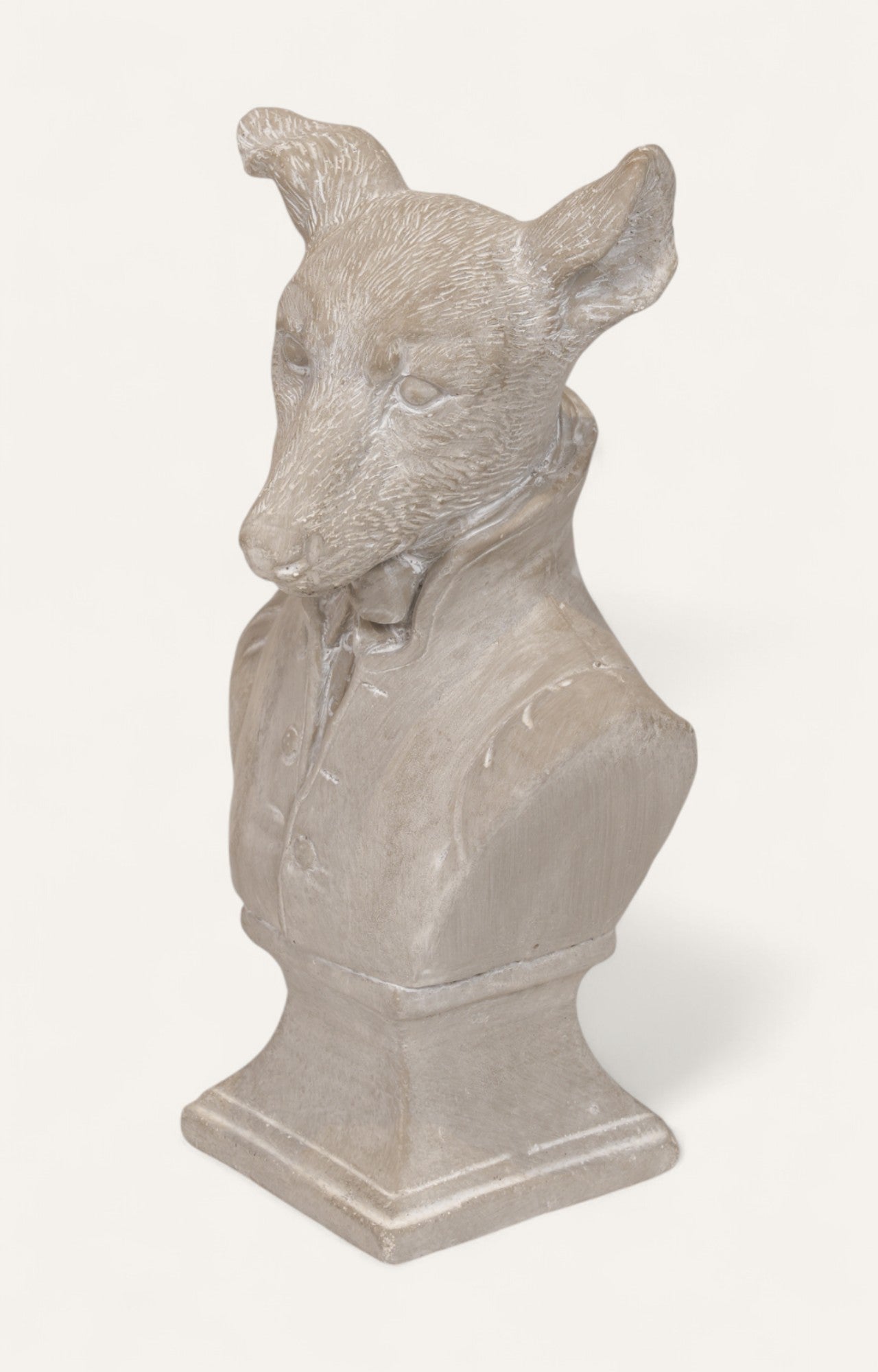 Cement Dog Bust Figurine