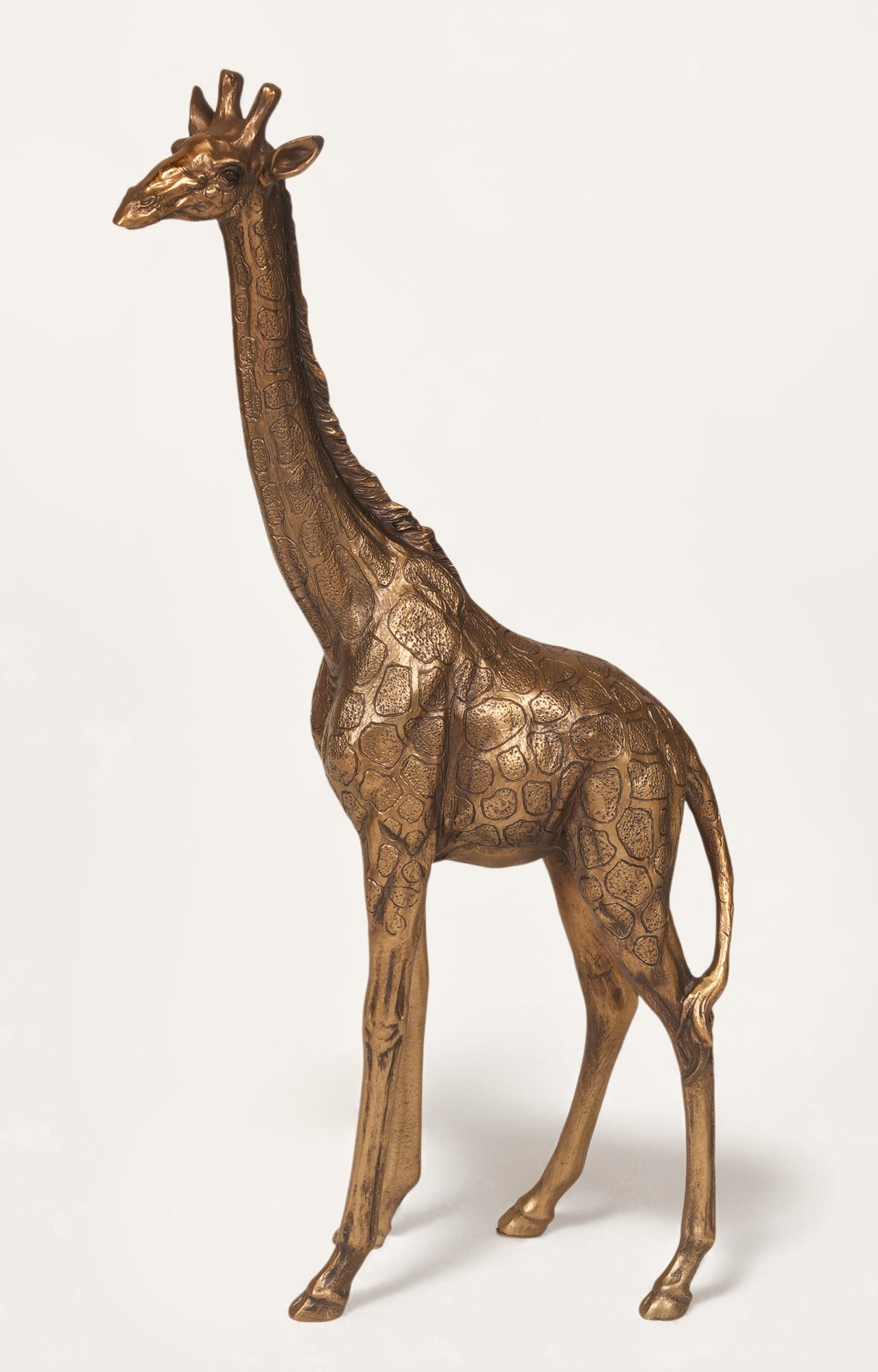 Bronze statue of a giraffe
