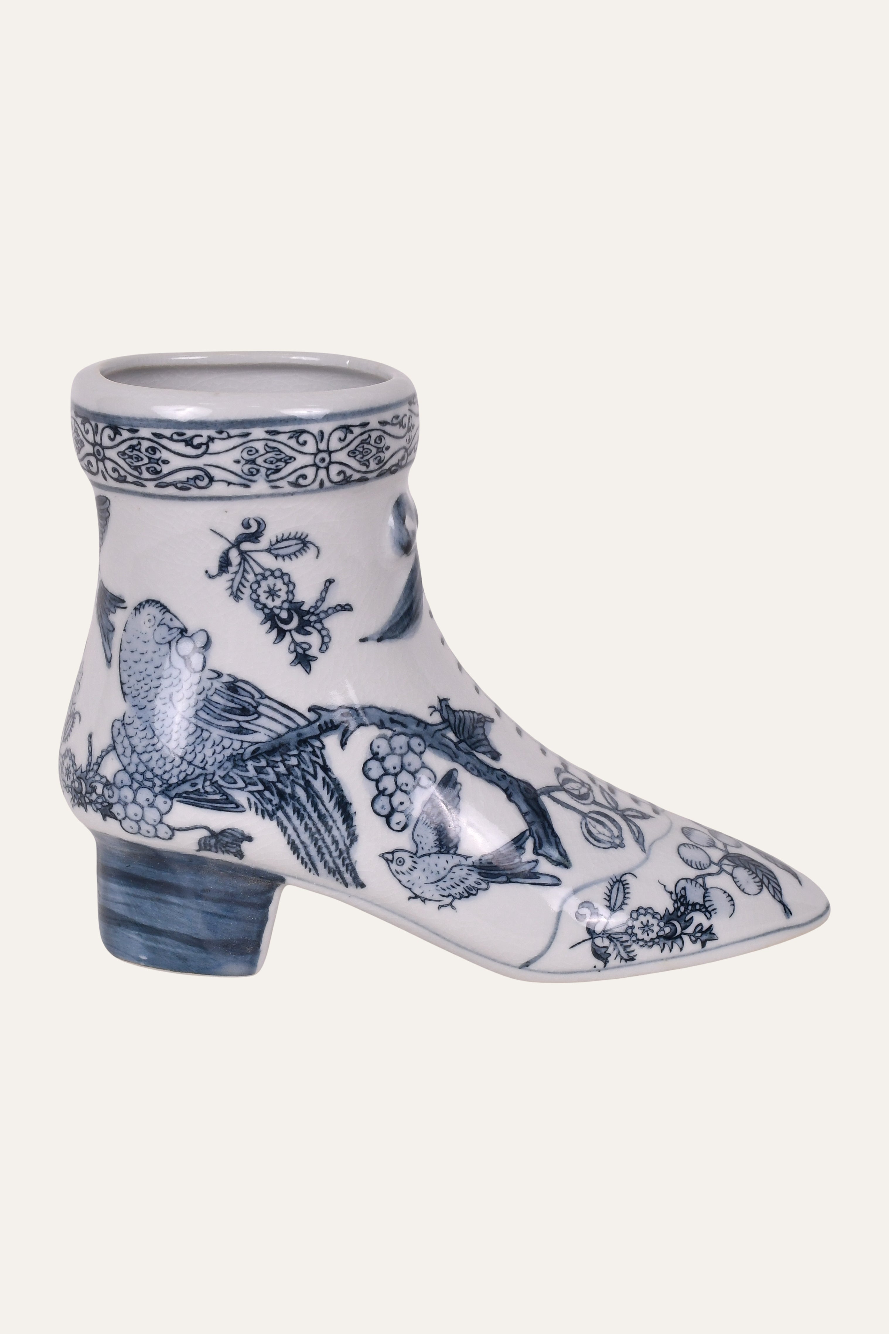 Decorative Chinoiserie Boot Ceramic Vase