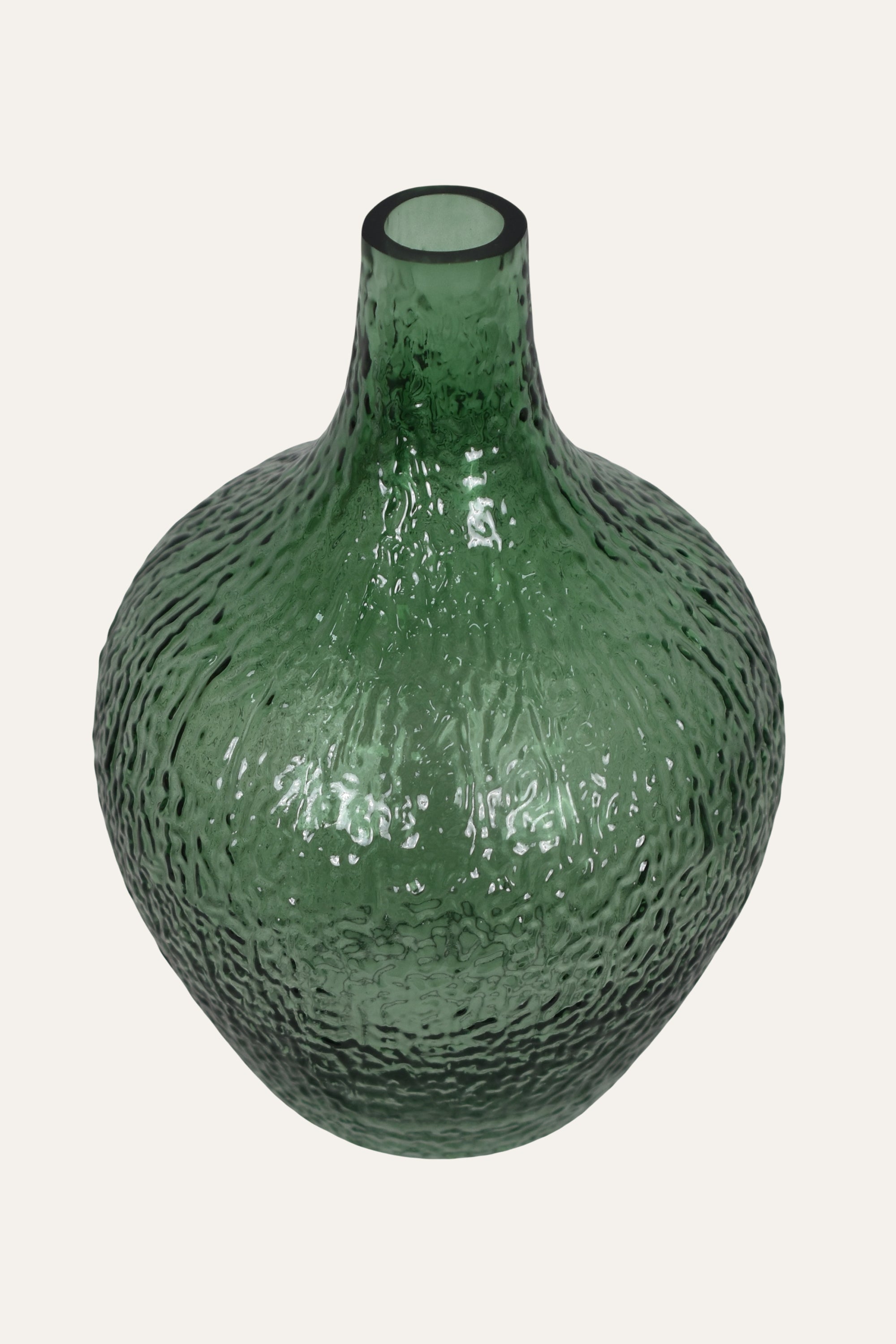 Green glass vase
