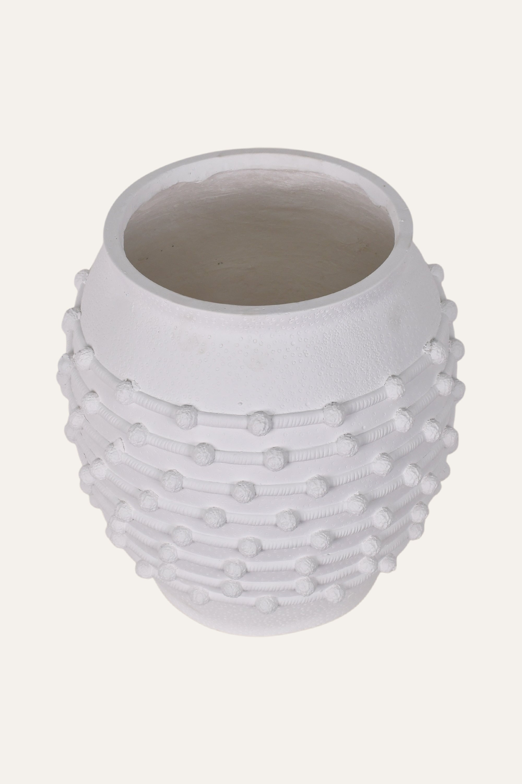 White Woven Knot Planter