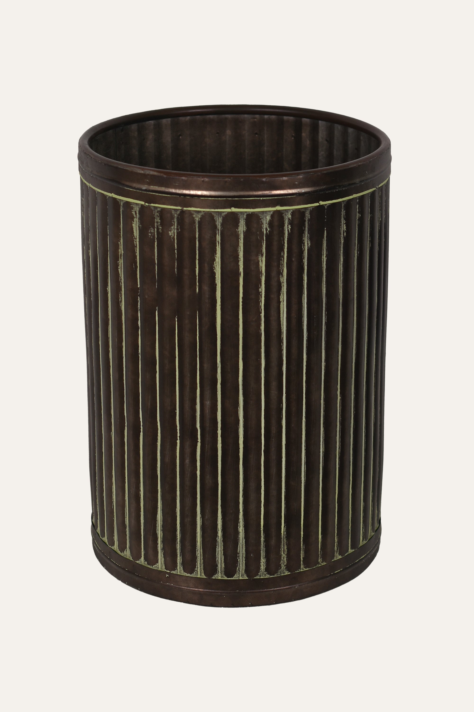 Ribbed Metal Planter