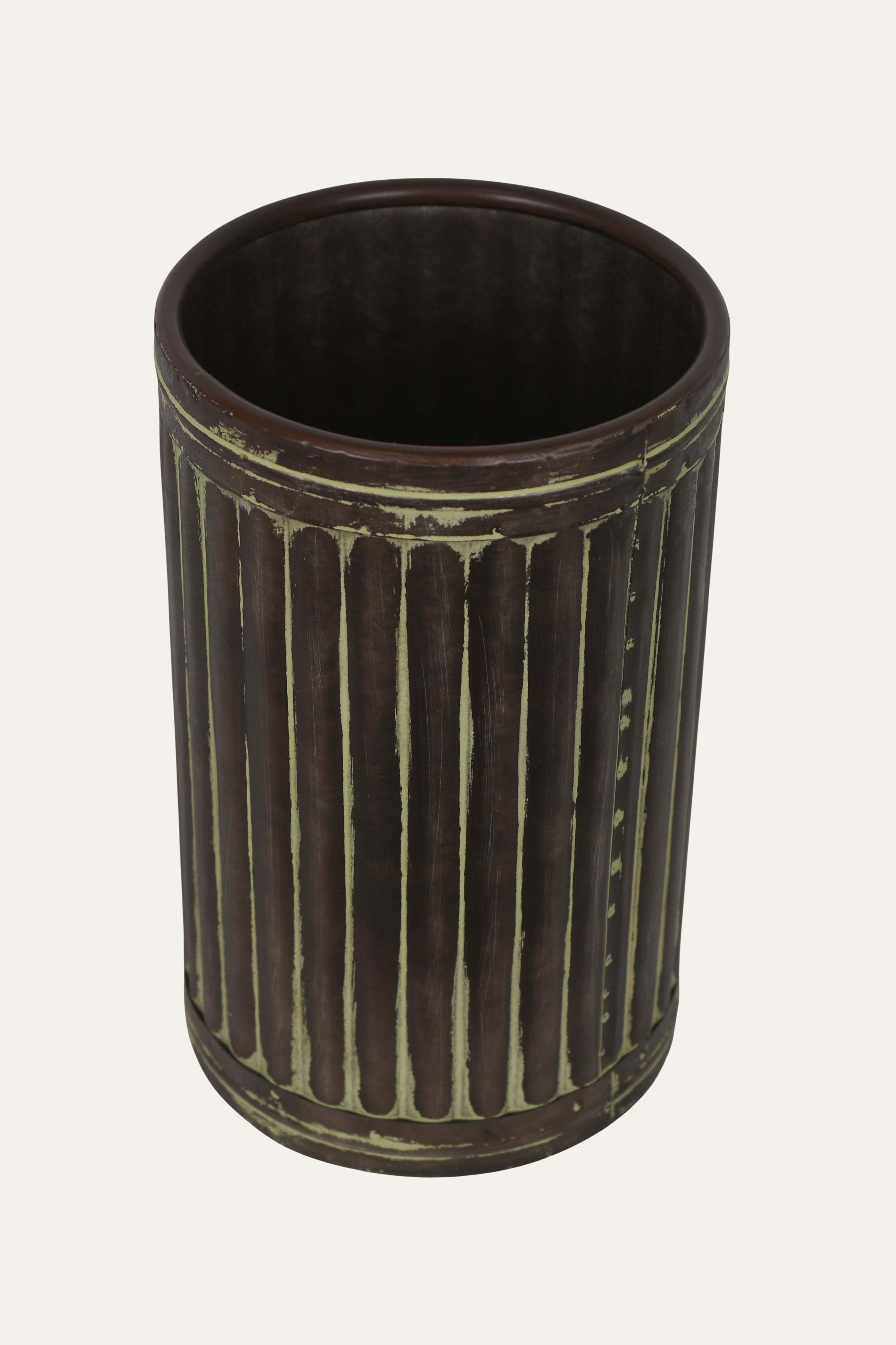 Ribbed Metal Planter