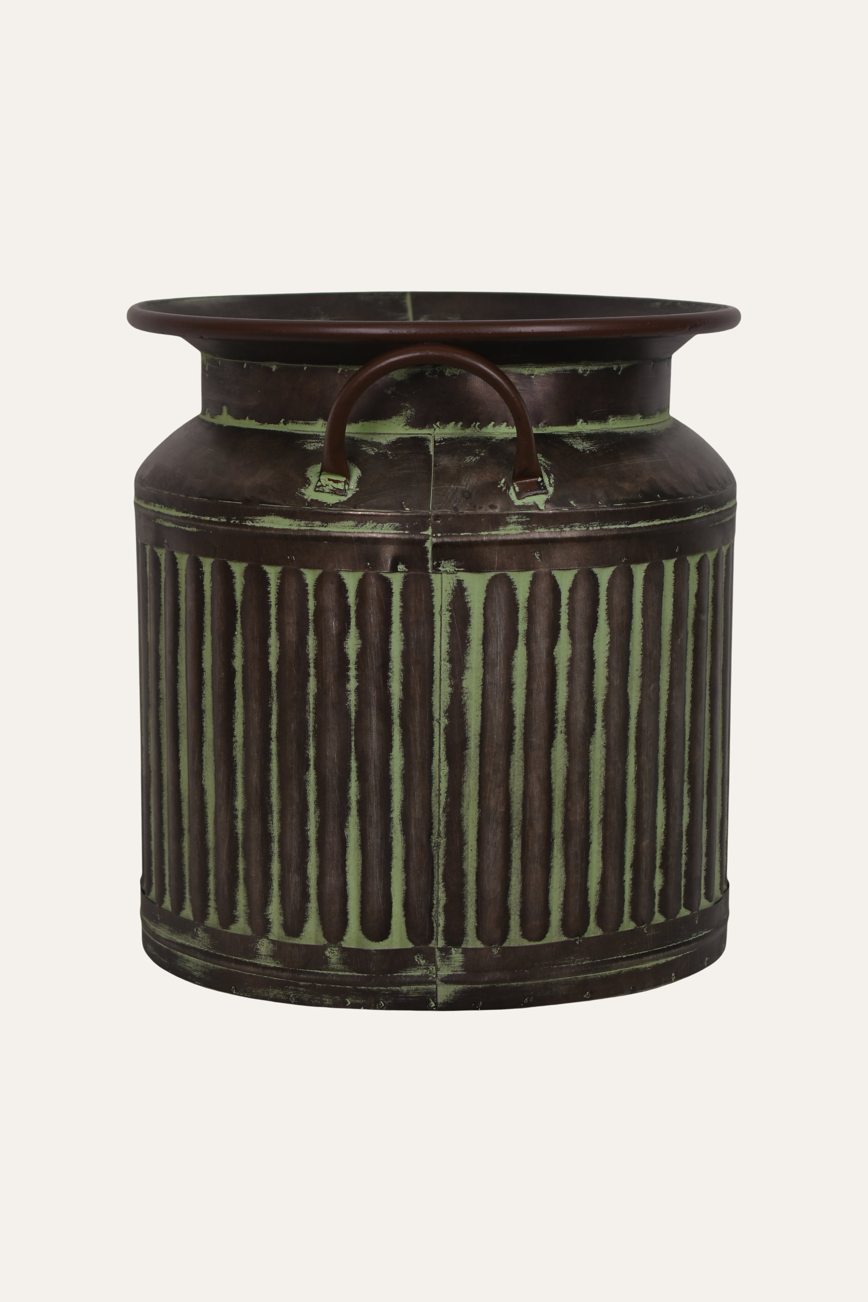 Ribbed Metal Vase