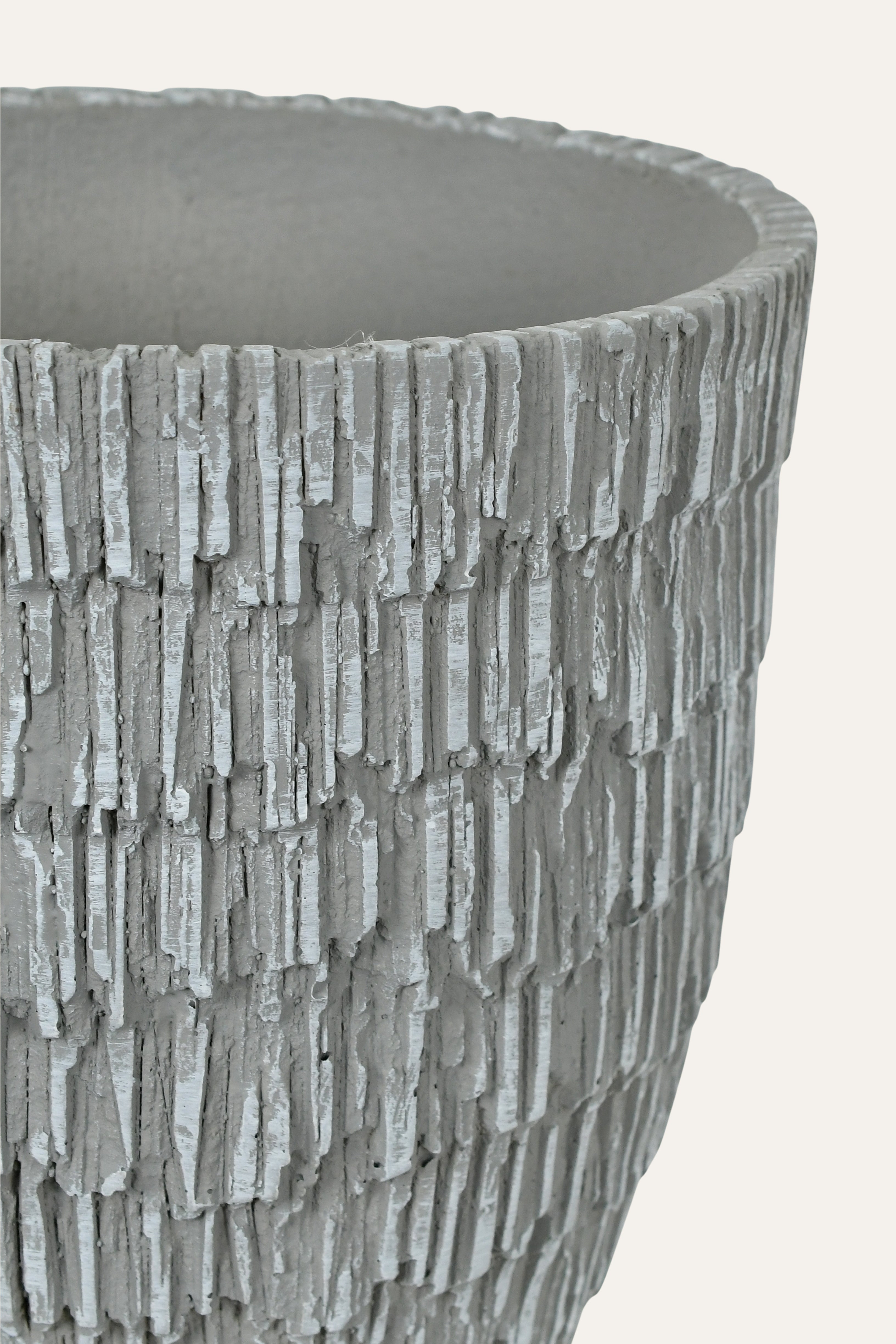 Textured gray pot
