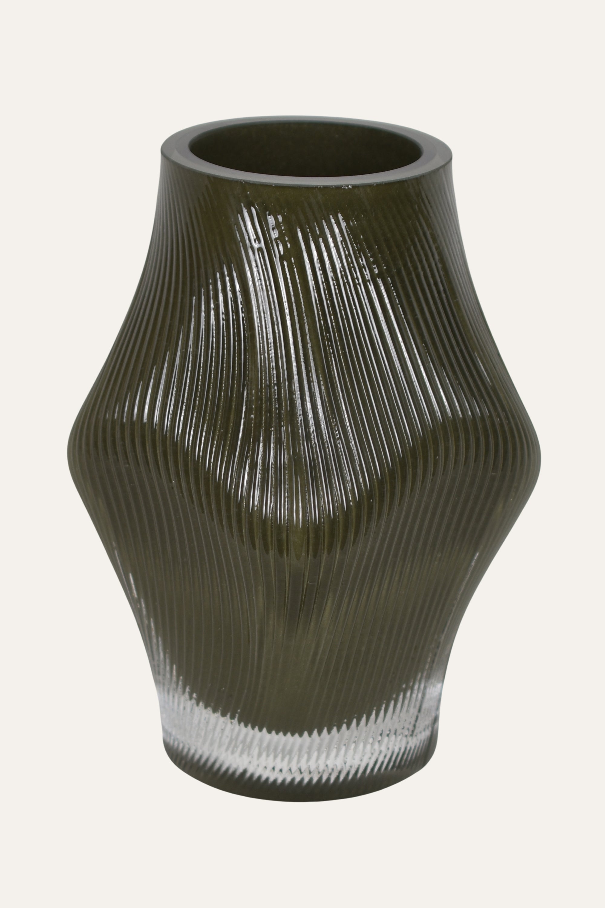 Decorative vase with ribbed
