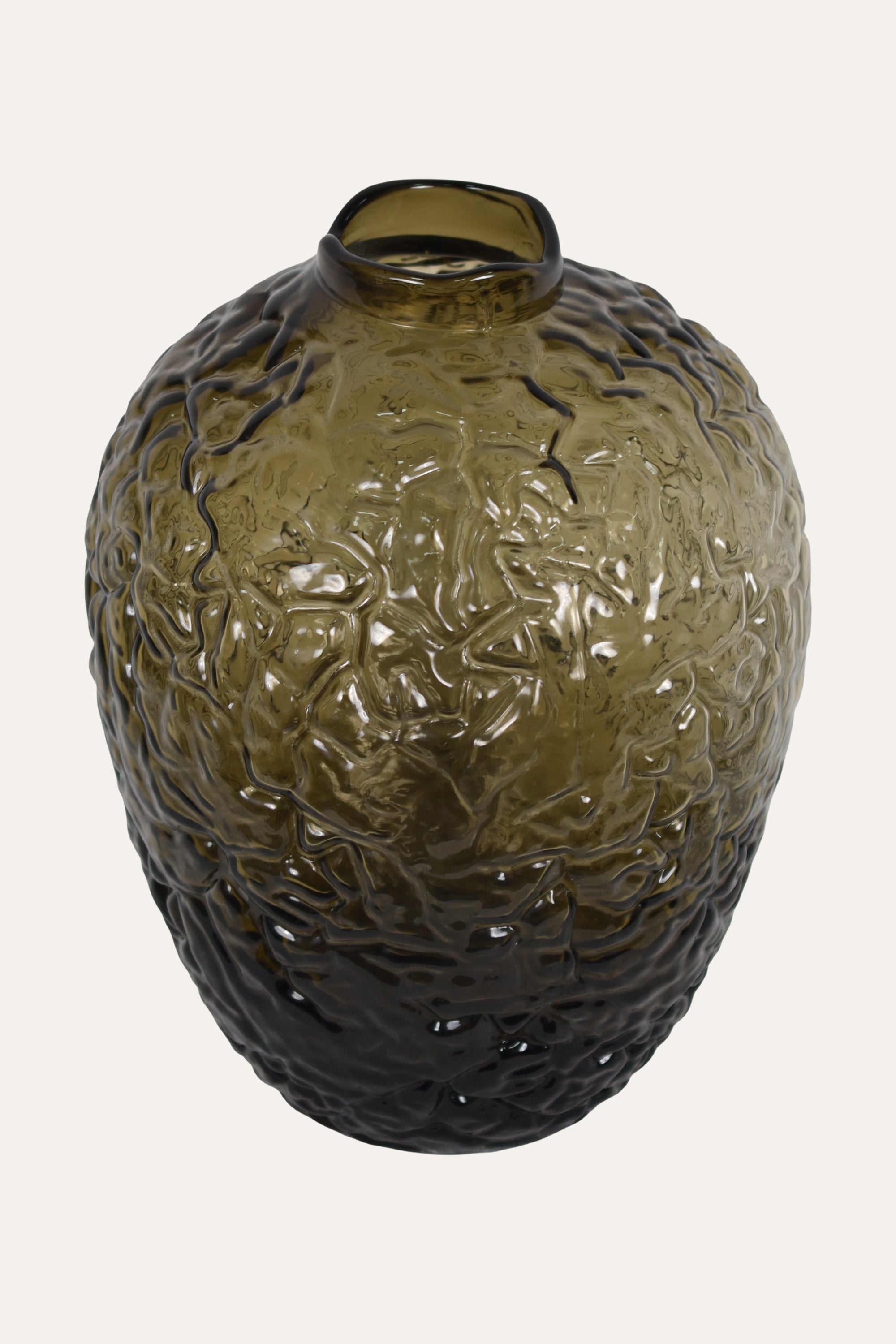 Textured glass vase
