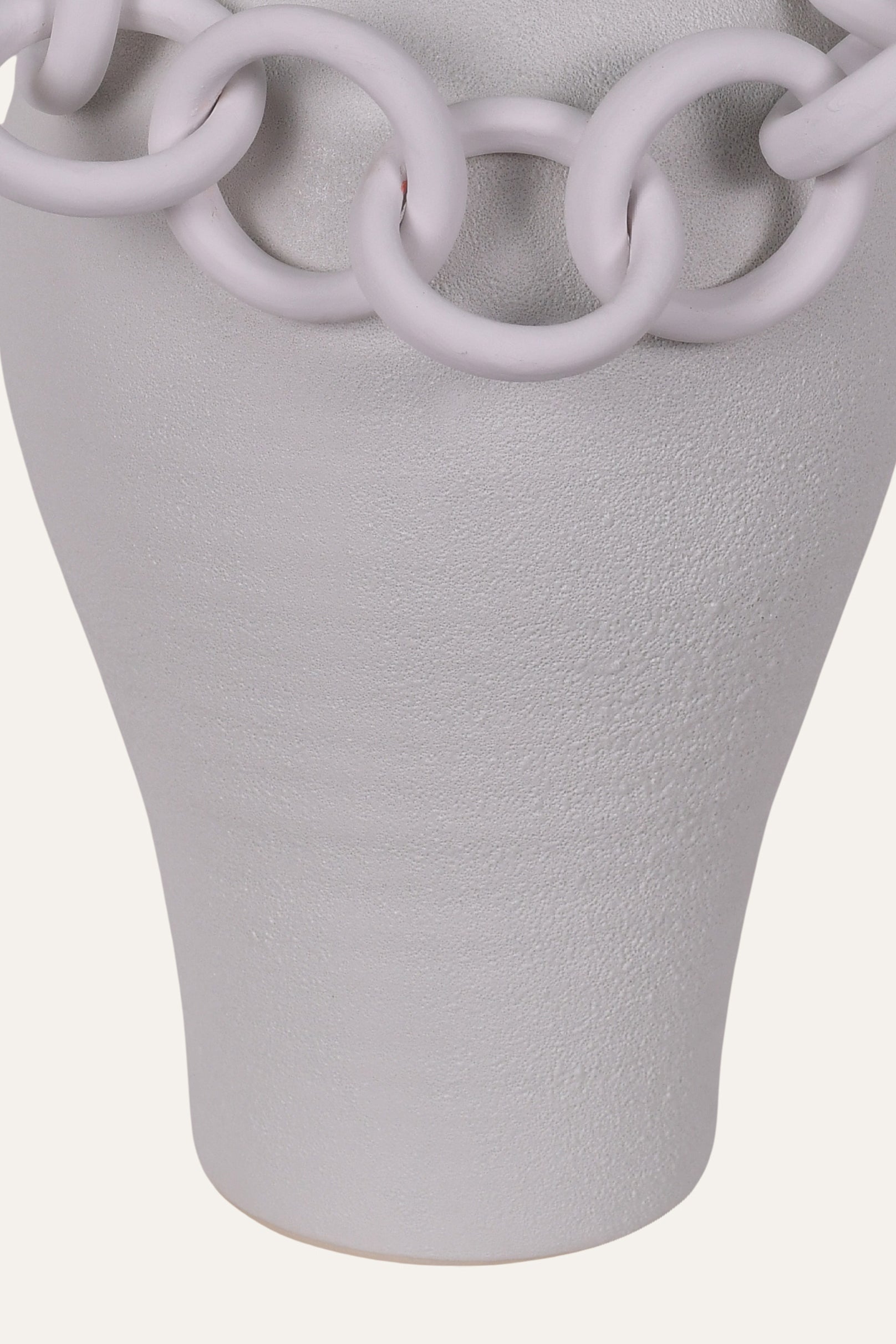 Gray vase with a chain