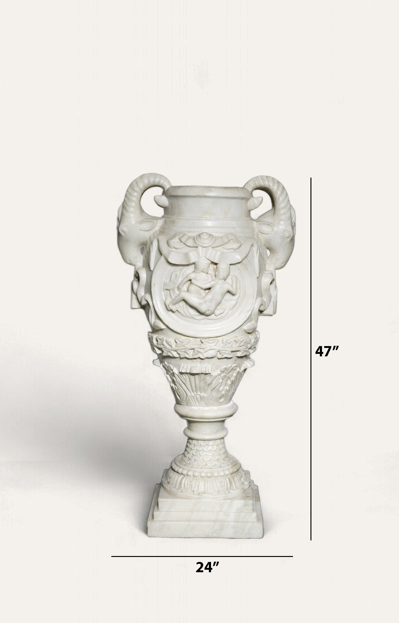 Vases With Rams Heads figures of angels_size