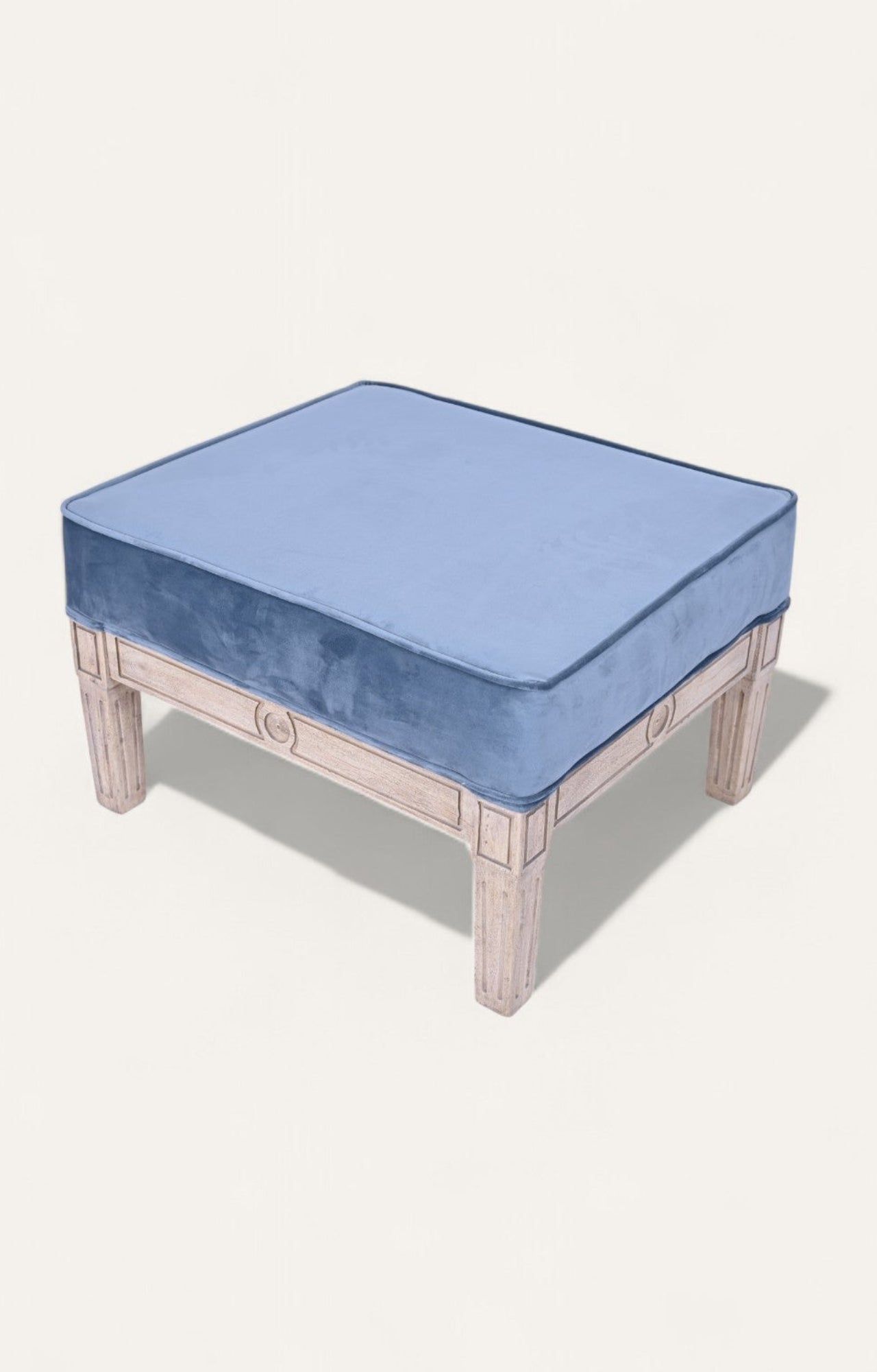 Velvet Upholstered Ottoman