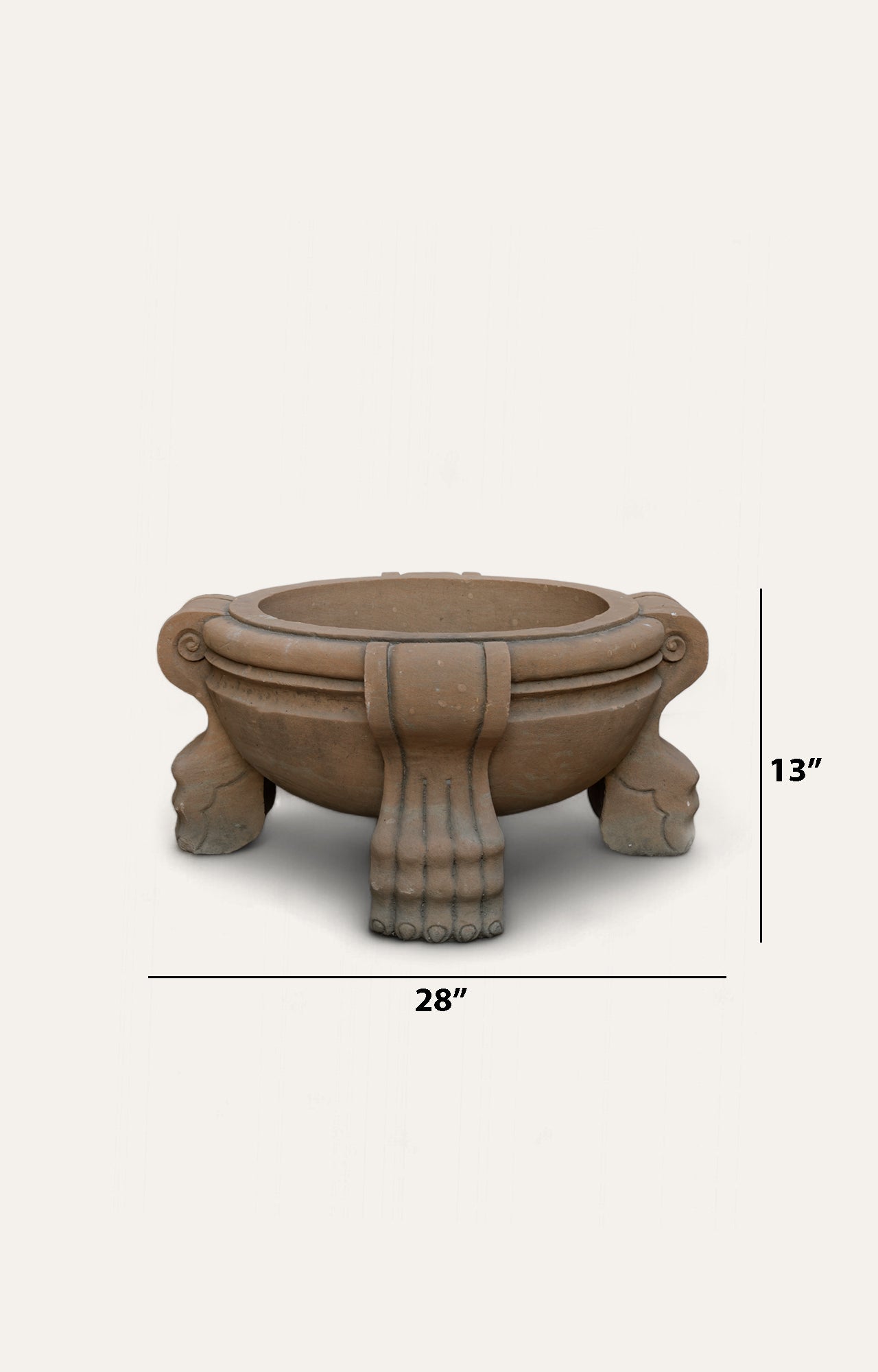 Vintage-Style Decorative Stone Planter with Ornate Pedestal Design_size