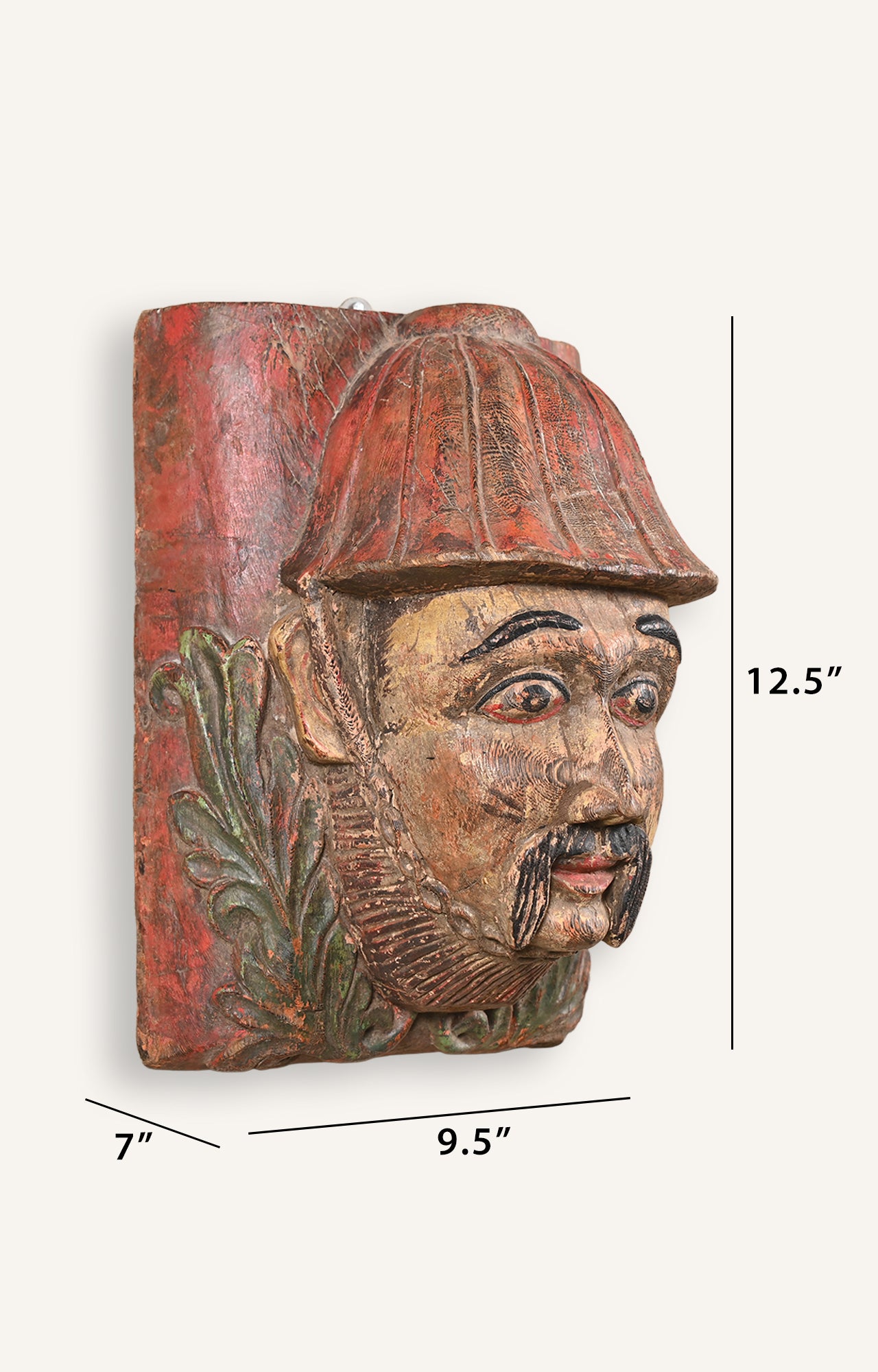 Vintage Chinese Wooden Mask_size