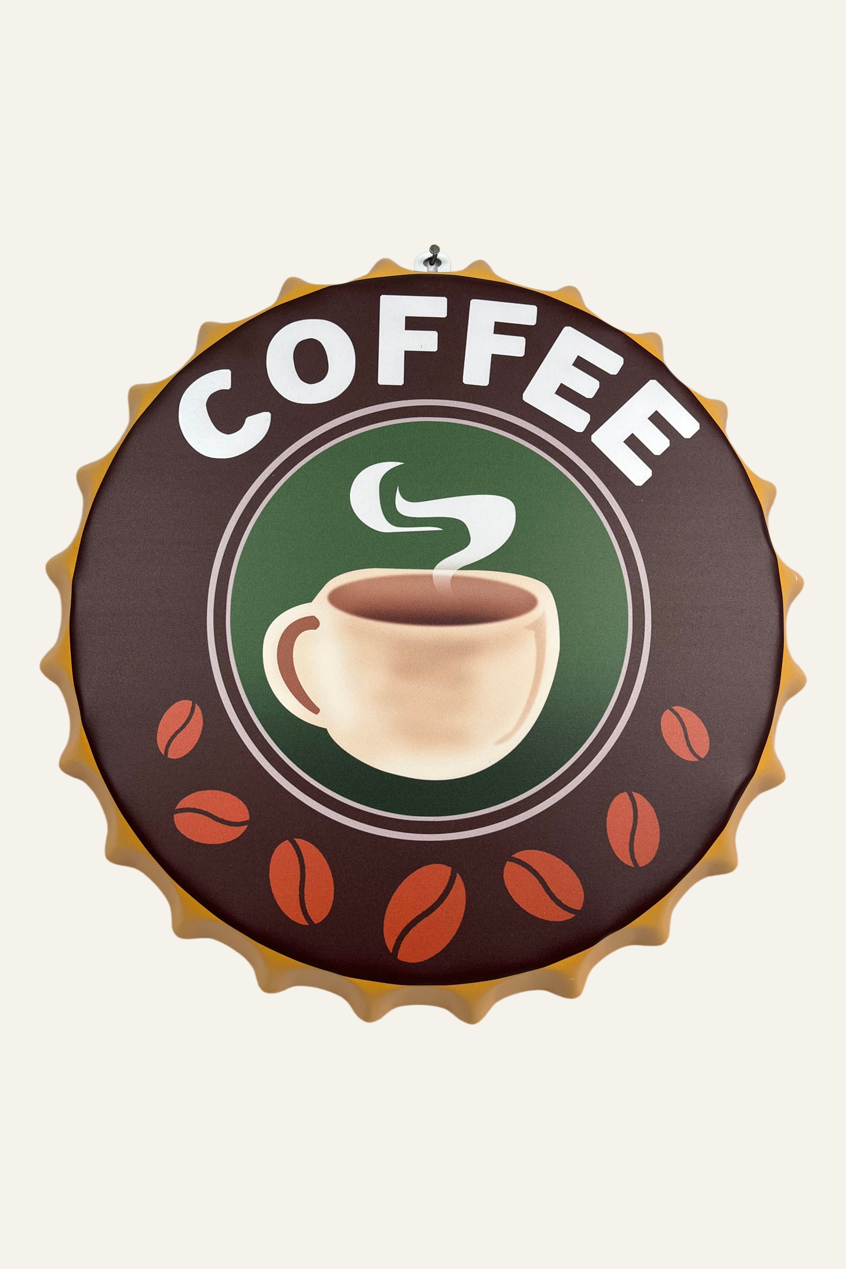 Vintage Coffee Metal Wall Board Bottle Cap
