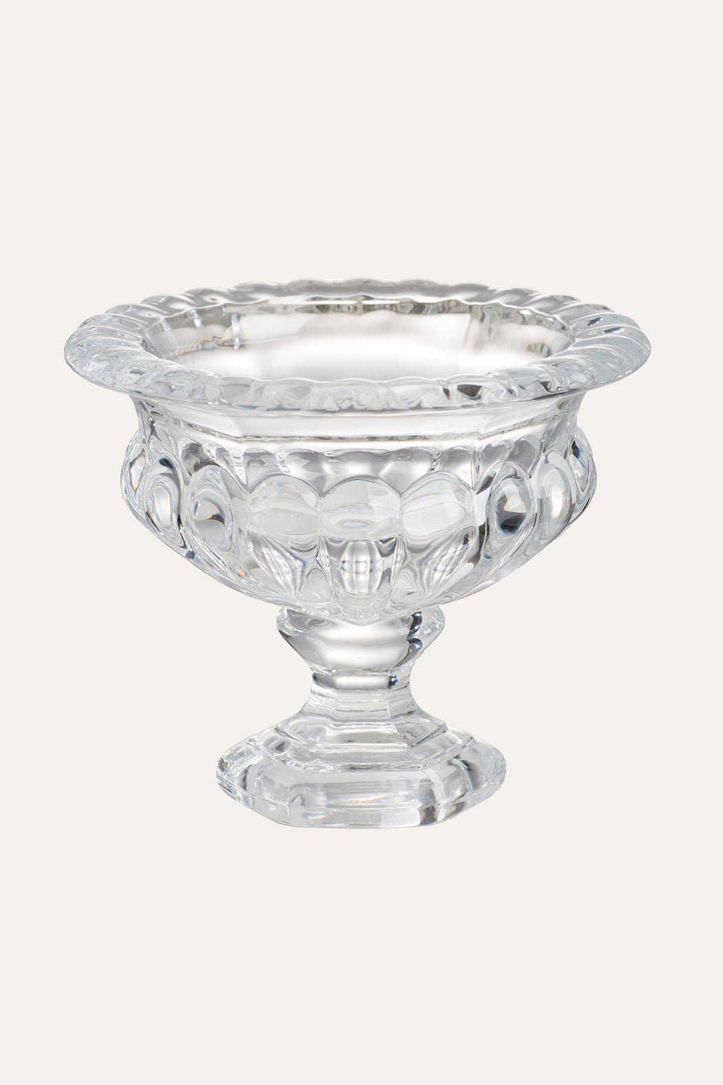 Vintage Cut Glass Pedestal Bowl Vase