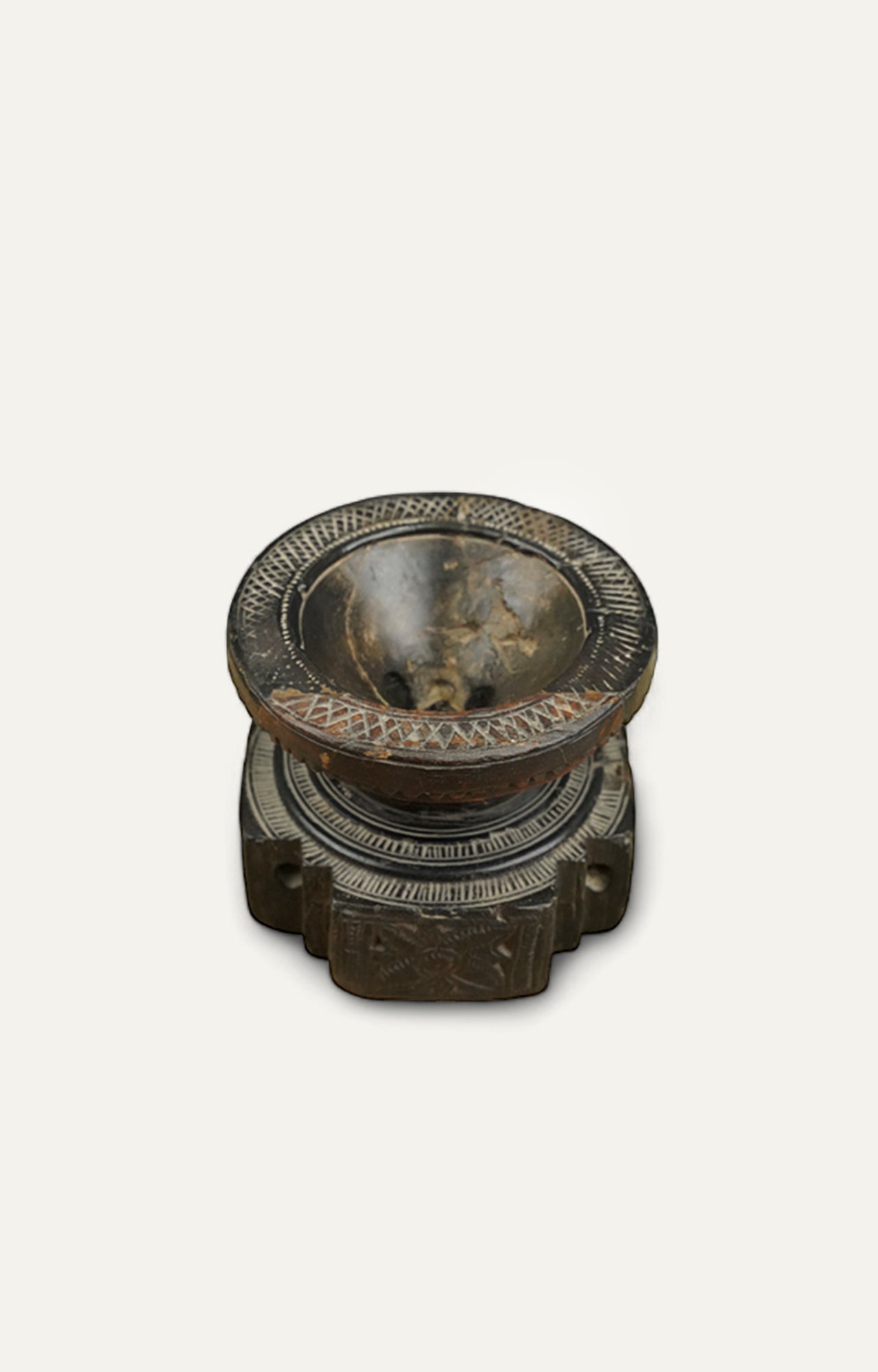 Vintage Dark wood carved candle stand_4