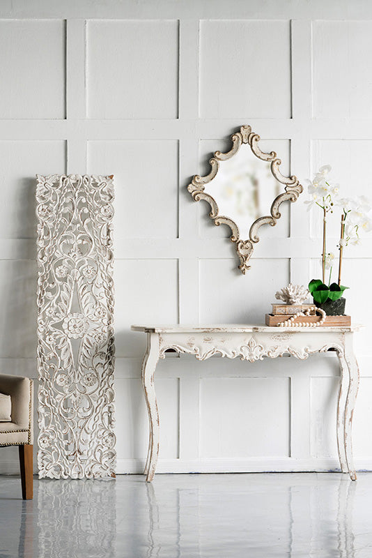 Vintage Geometric Framed Accent Mirror