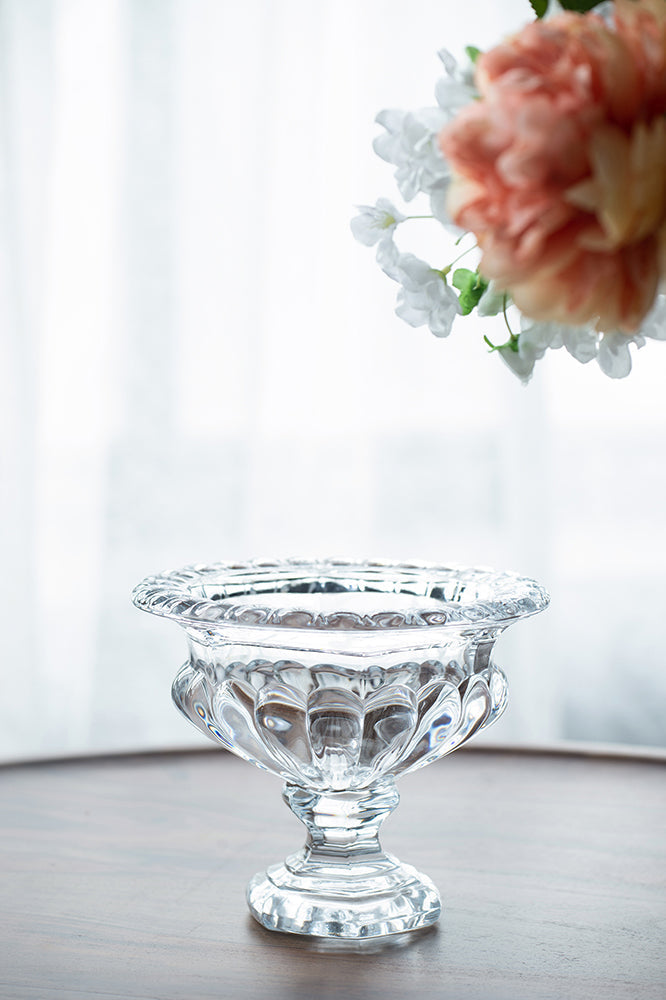 Vintage Glass Pedestal Bowl Vase