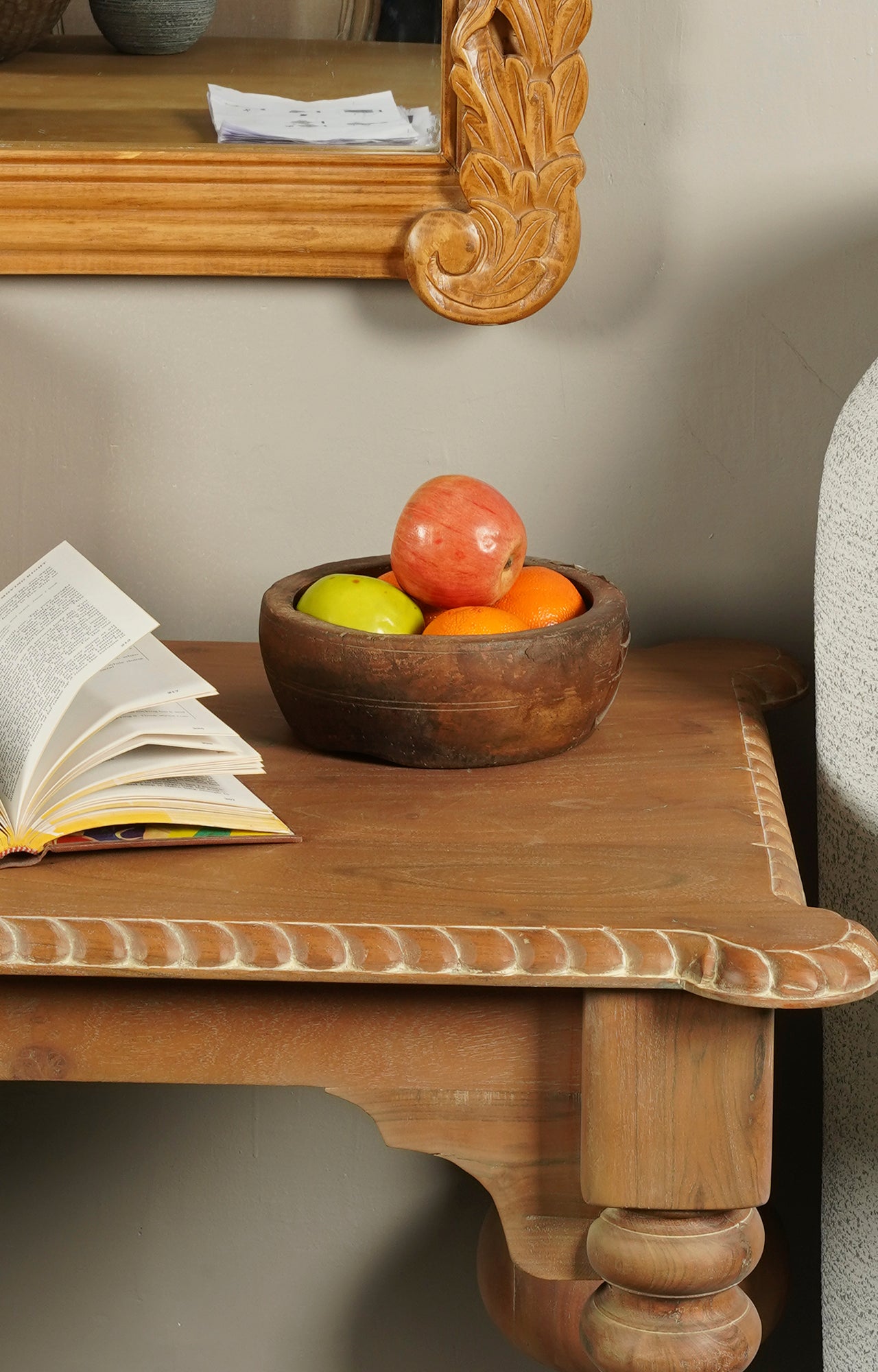 Vintage Hand-Carved Wooden Bowl_lifestyle