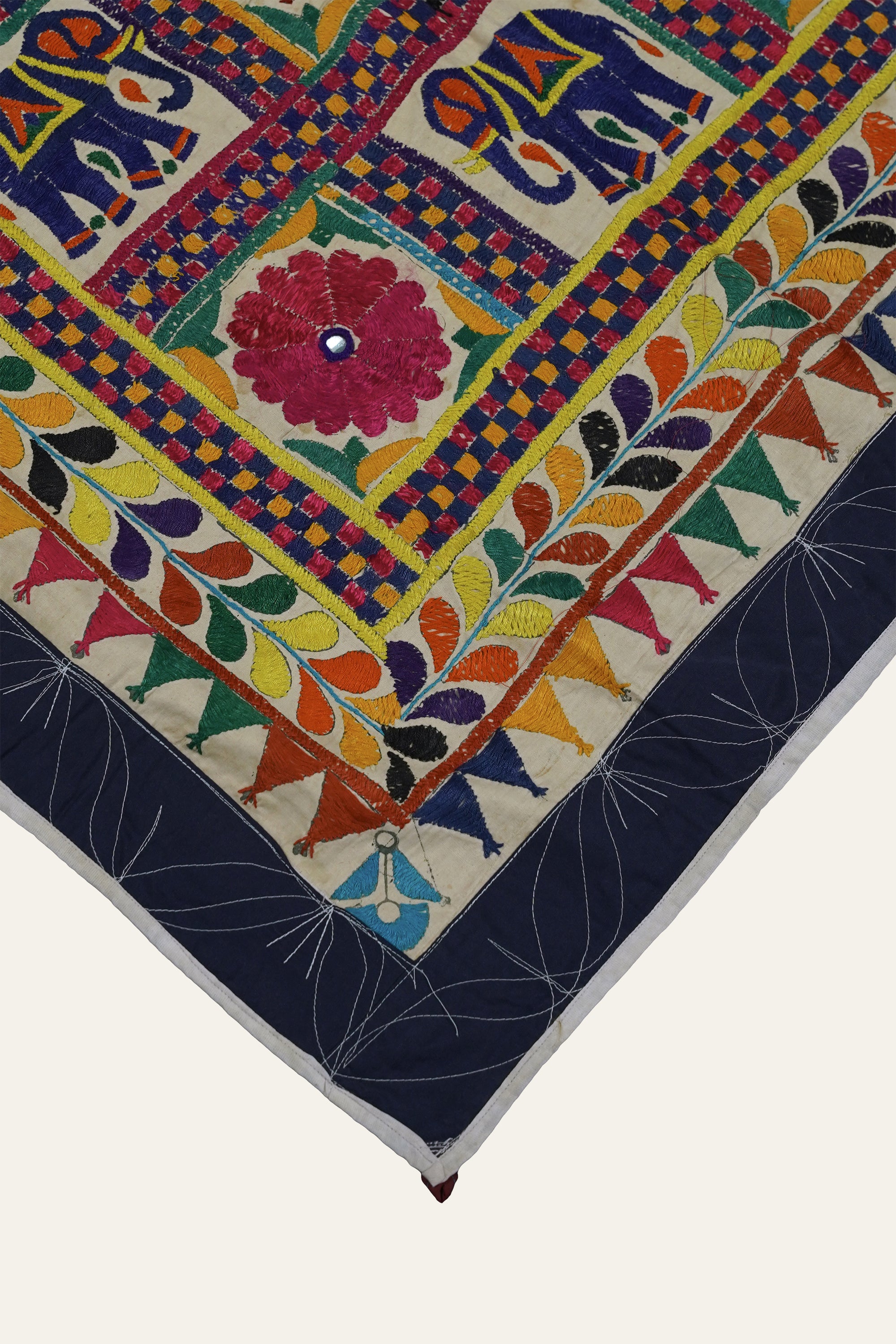 Vintage Kutch Embroidery Textile Hanging