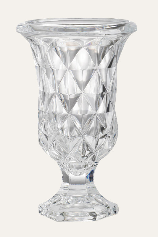 Vintage Style Cut Glass Pedestal Vase