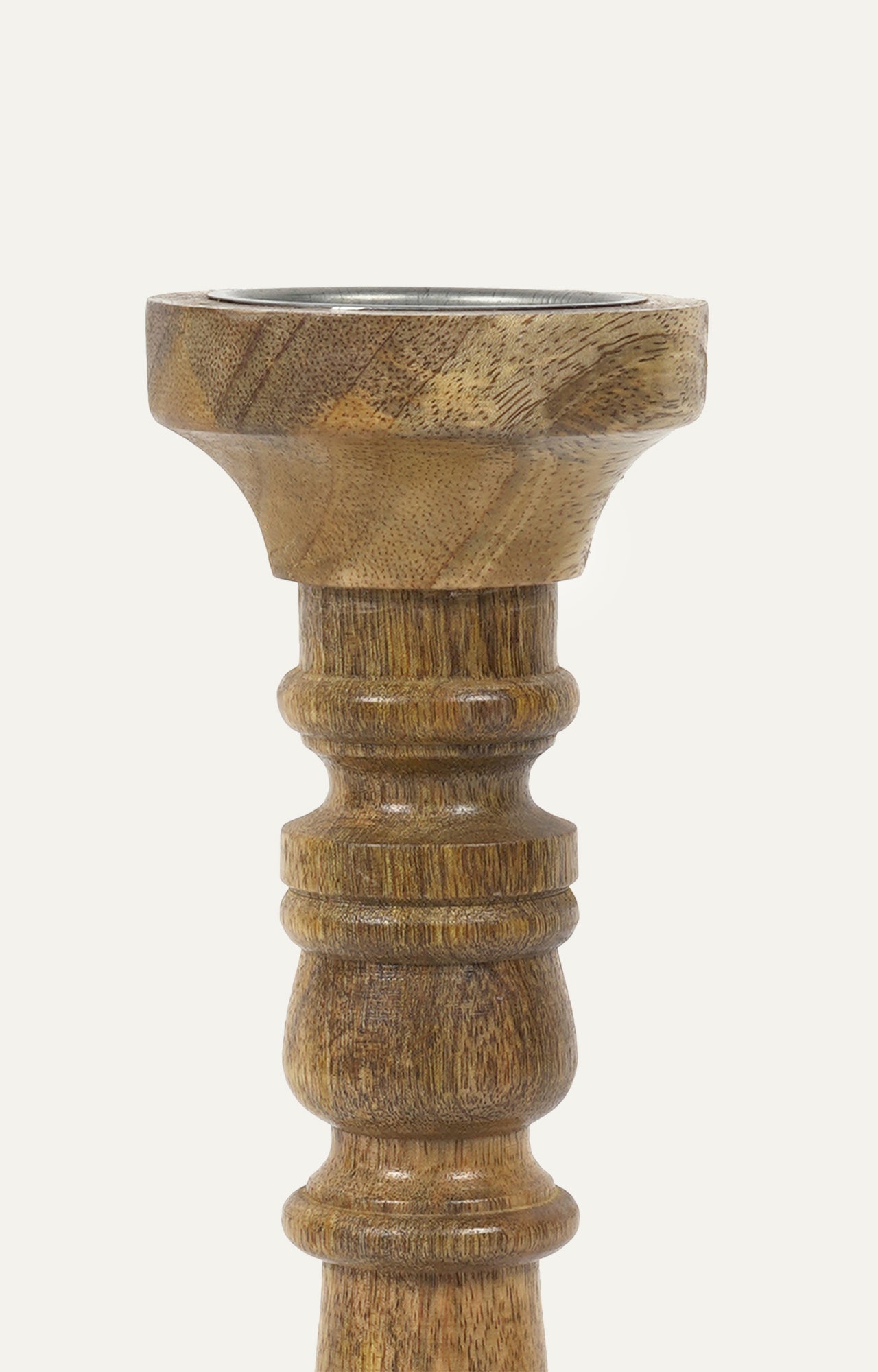 Vintage Turned Wood Candle Holder_2