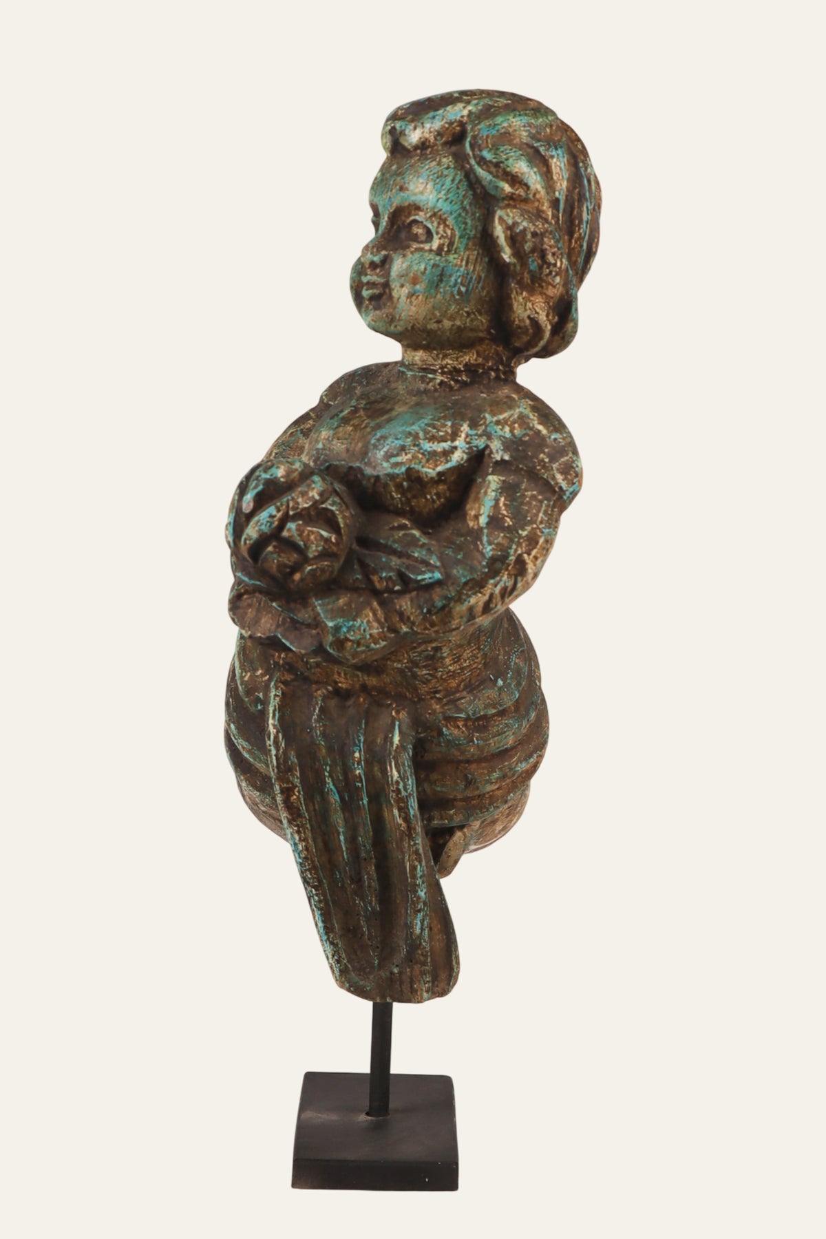 Vintage cherub statue for living room