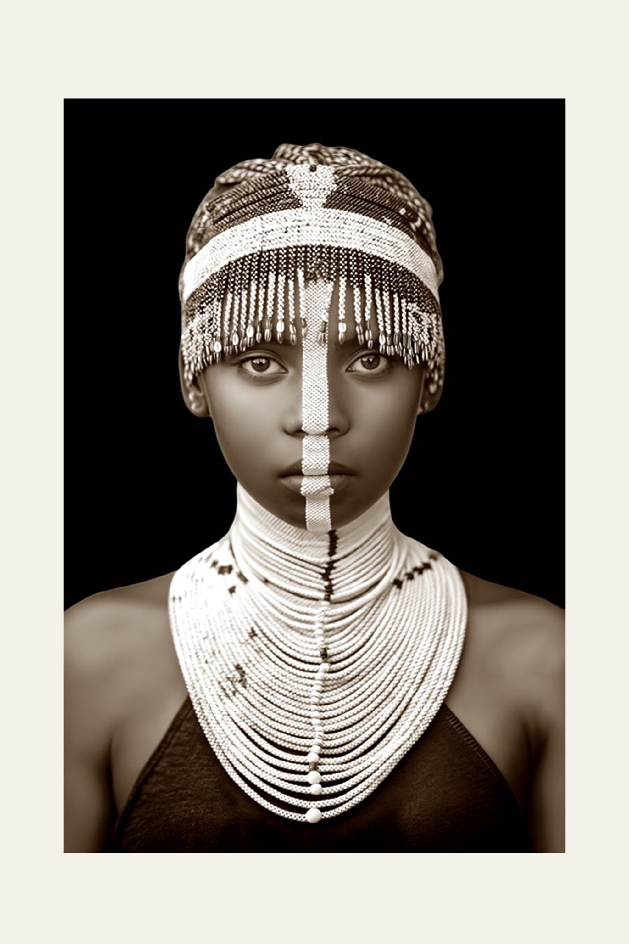 Vintage tribal African portrait wall art
